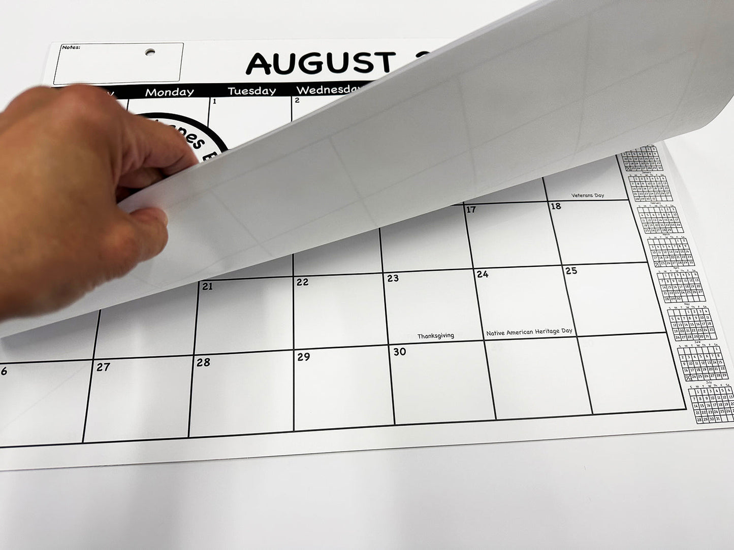 SHAPES ETC. Academic Year Desk Calendar- Set of 2 Black & White with Previews Desk Calendars