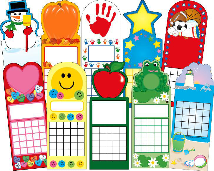 SHAPES ETC. Year Round Personal Incentive Chart Set of 10