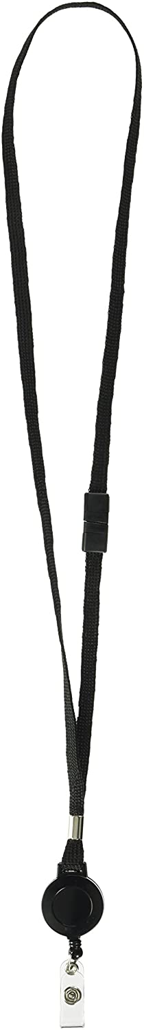 Swingline GBC Breakaway Lanyard and Retractable Reel Combination, Black, 6 Pack (3748106)