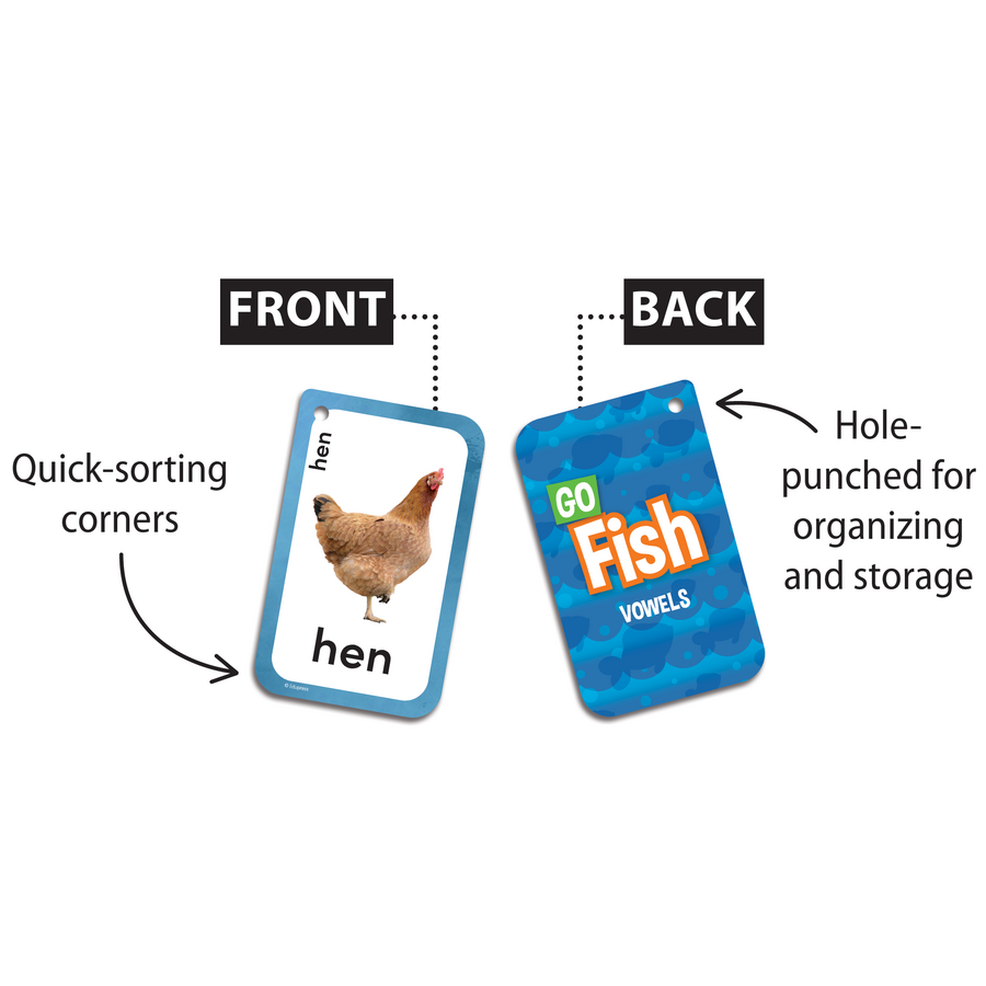 Teacher Created Resources Go Fish Vowels Flash Cards, 3⅛" x 5⅛", 56 Cards (EP 62049)