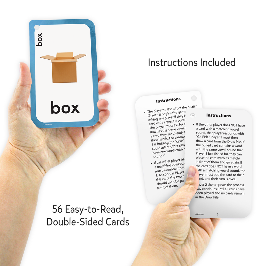 Teacher Created Resources Go Fish Vowels Flash Cards, 3⅛" x 5⅛", 56 Cards (EP 62049)