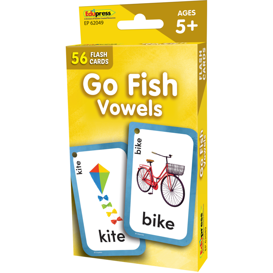 Teacher Created Resources Go Fish Vowels Flash Cards, 3⅛" x 5⅛", 56 Cards (EP 62049)