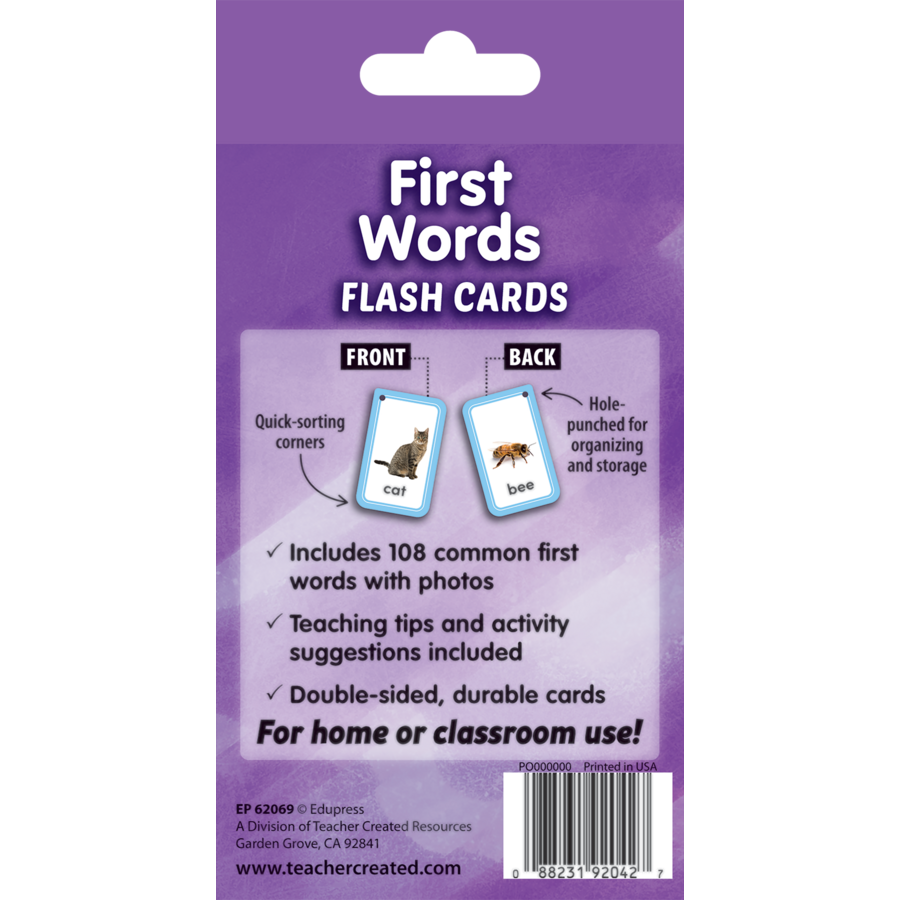 Teacher Created Resources First Words Flash Cards, 3⅛" x 5⅛", 56 Cards (EP 62069)