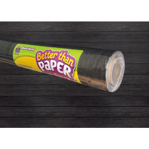 Teacher Created Black Wood Better Than Paper Bulletin Board Roll, 4' x 12' (TCR 77453)