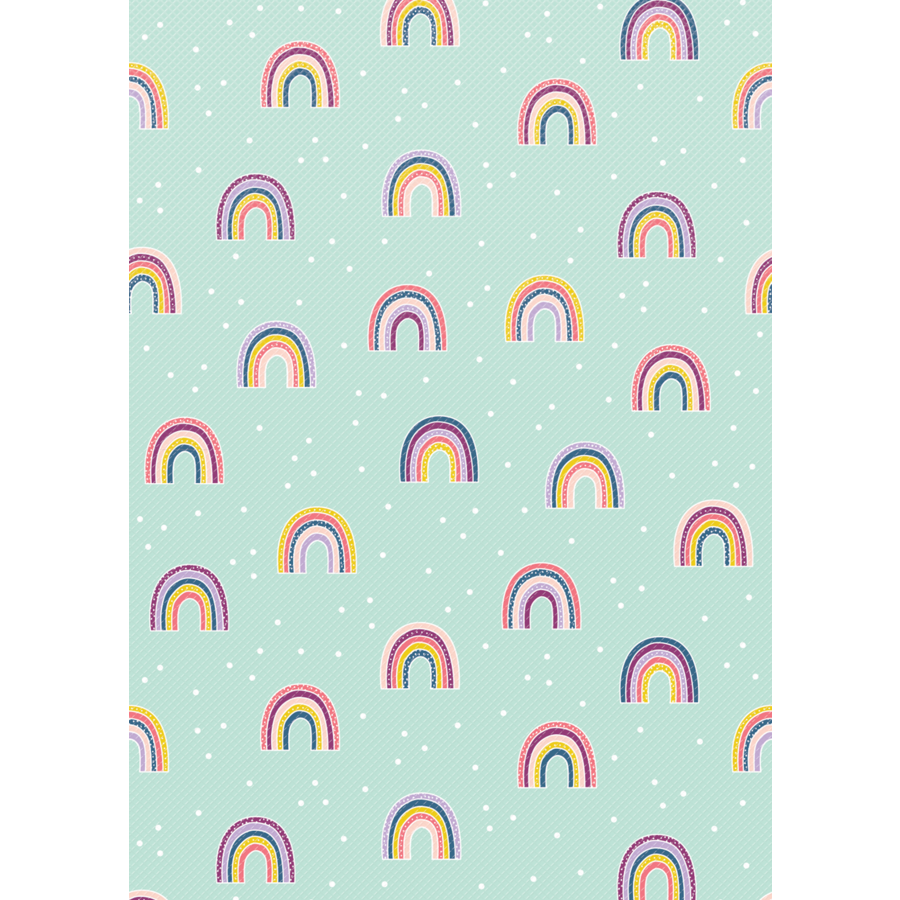 Teacher Created Oh Happy Day Rainbows Better Than Paper Bulletin Board Roll, 4' x 12' (TCR 77900)