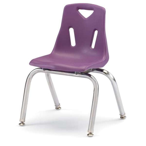 Jonti-Craft Berries Stacking Chair with Chrome Legs, 14", Color Variants