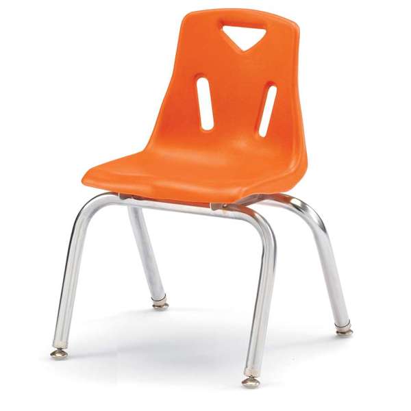 Jonti-Craft Berries Stacking Chair with Chrome Legs, 14", Color Variants
