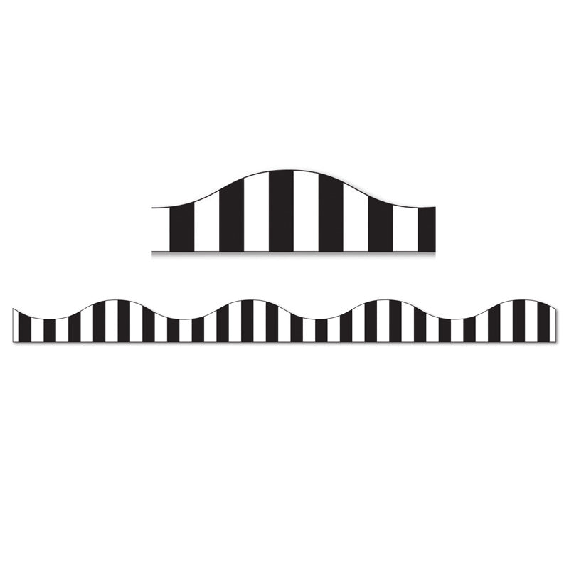 Ashley Magnetic Border Black Vertical Stripes, 1" x 12" (11427)