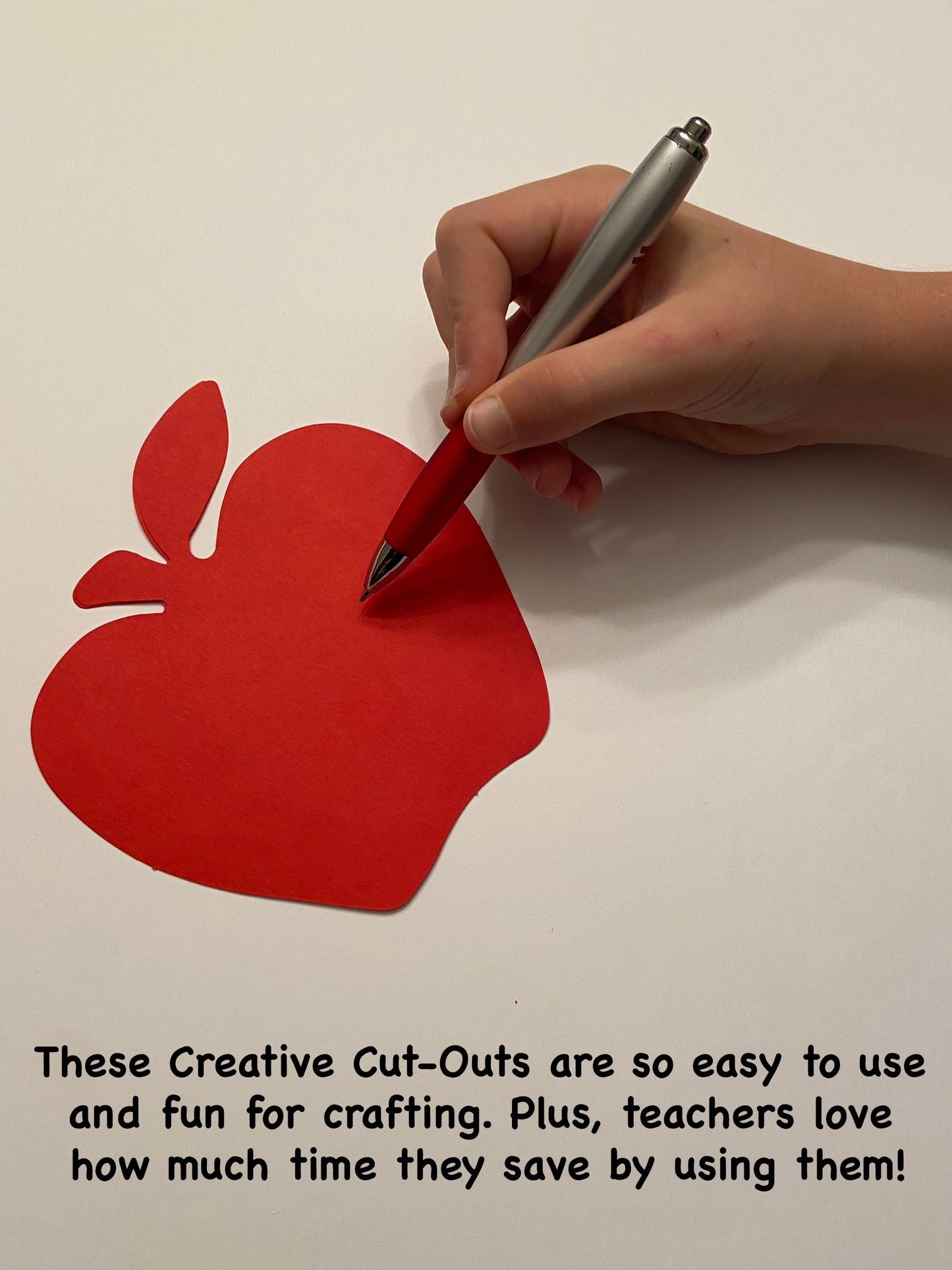 SHAPES ETC. Large Single Color Cut-Out - Red Apple