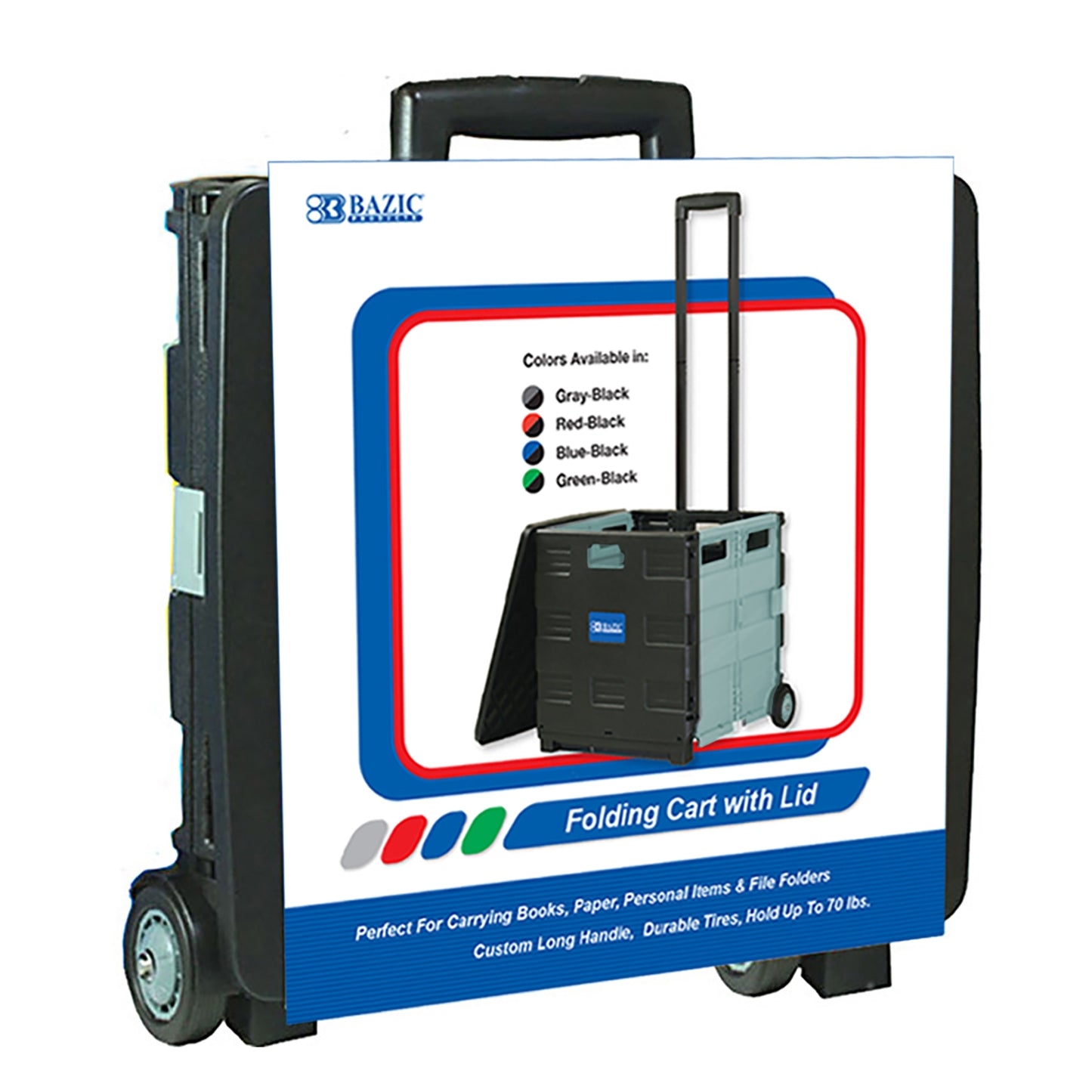 Bazic Rolling Cart, Black (BAZ 2196)