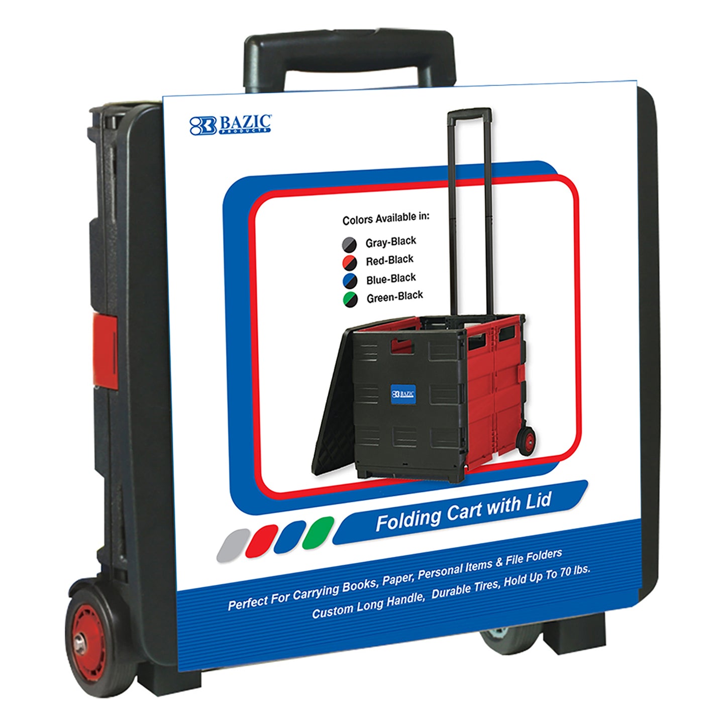 Bazic Rolling Cart, Red (BAZ 2199)