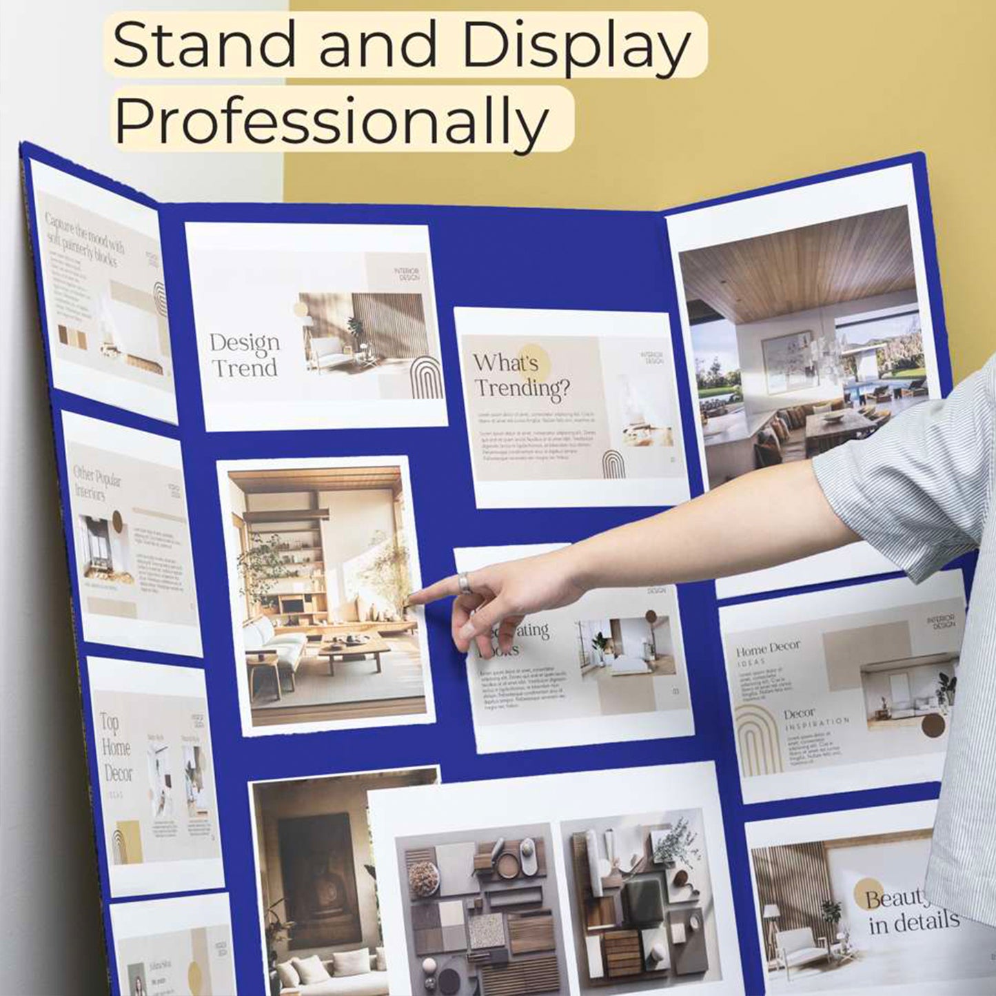 Tri-Fold Corrugated Presentation Board, 36" x 48", Assorted Colors, Pack of 24