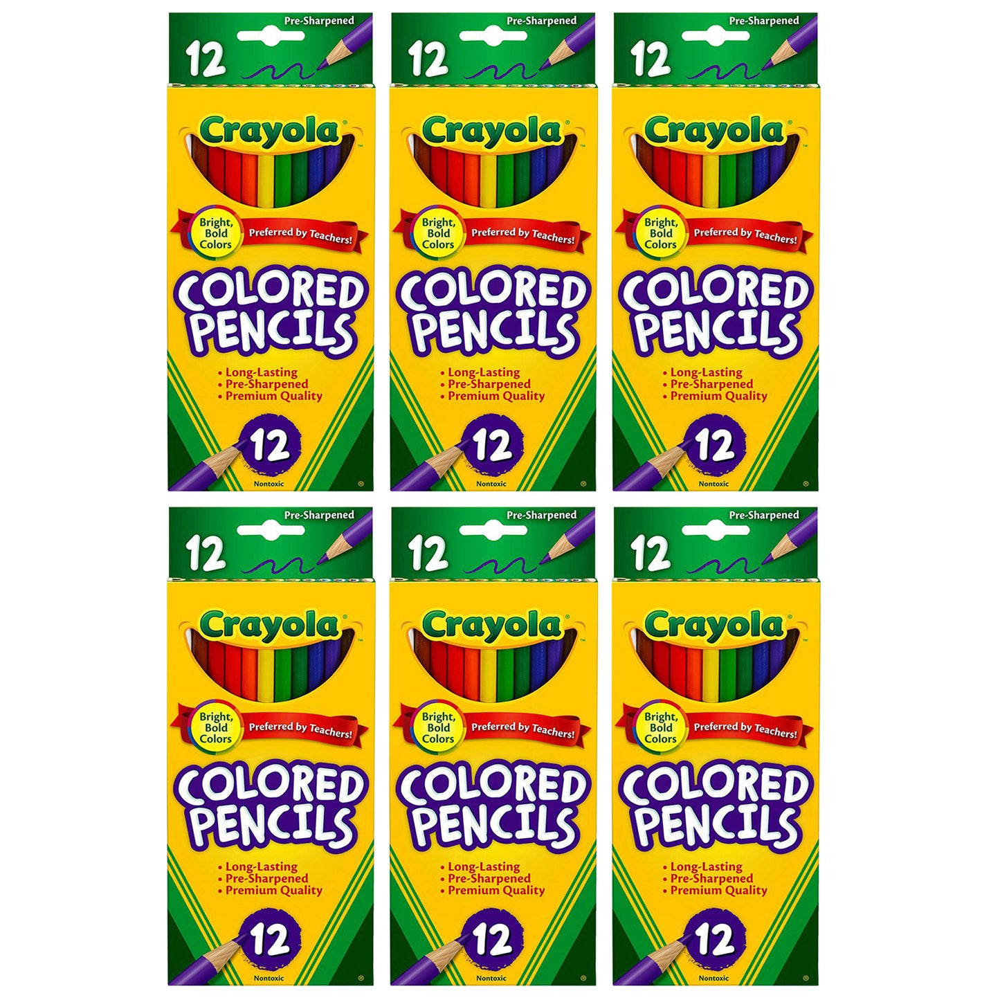 Colored Pencils, 12 Per Box, 6 Boxes