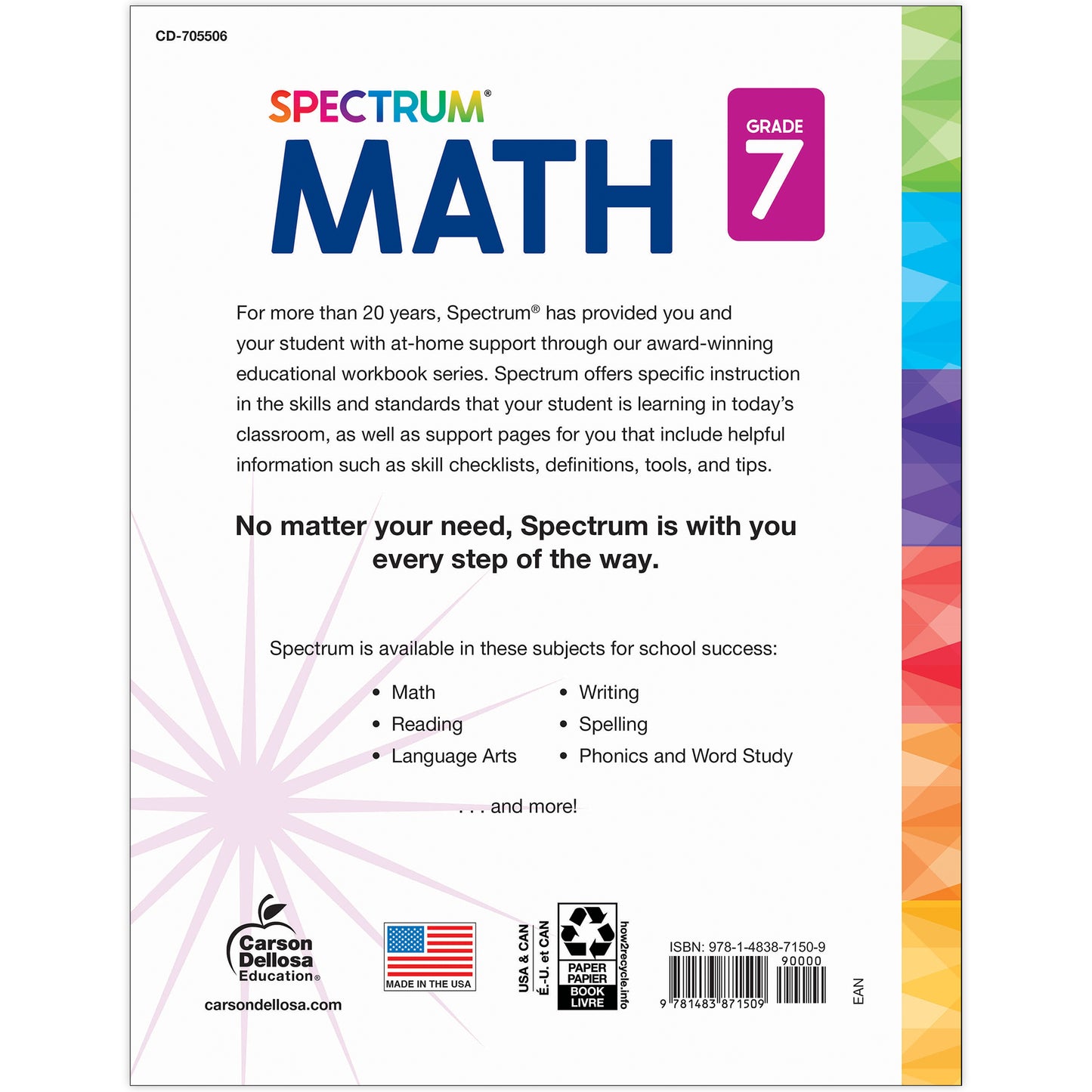 Spectrum Math Workbook, Grade 7