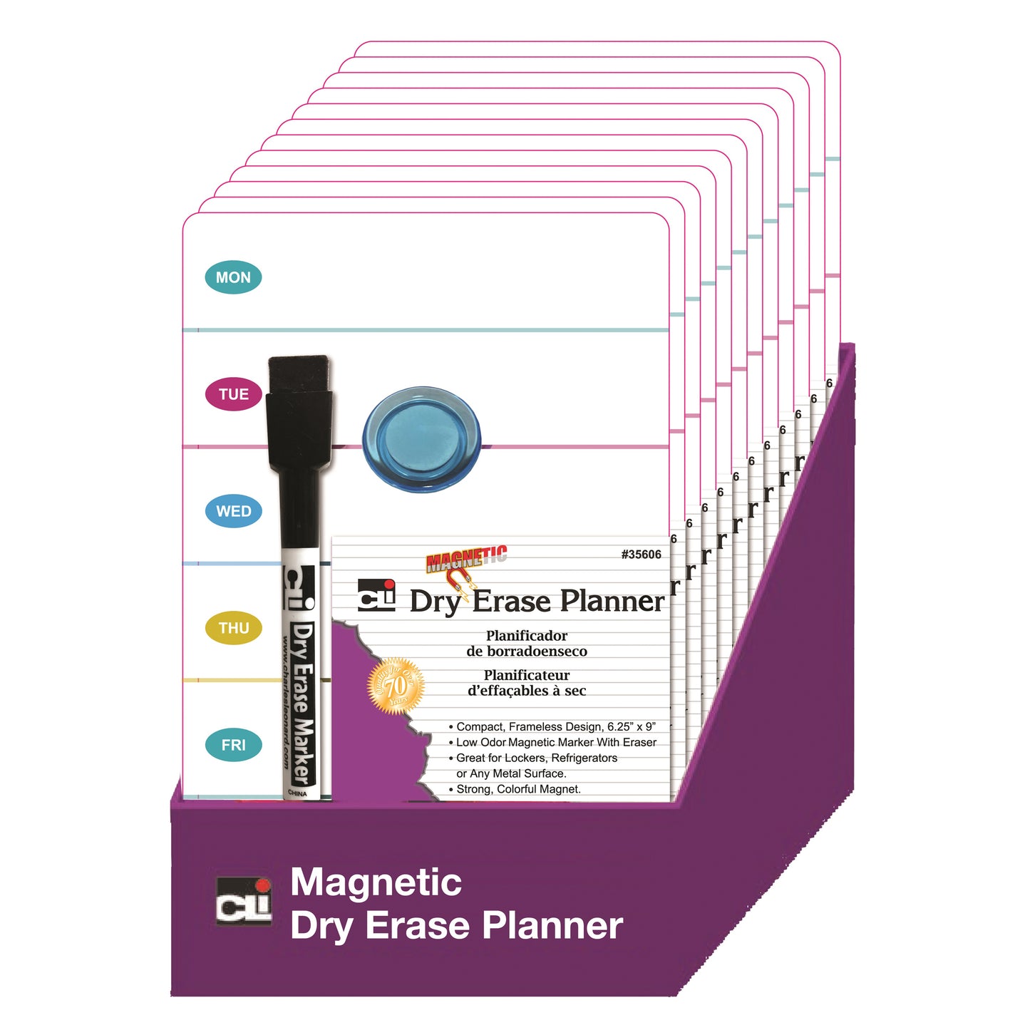 Advantus Mini Magnetic Planning Dry Erase Board, 12 Pack (CHL 35606ST)
