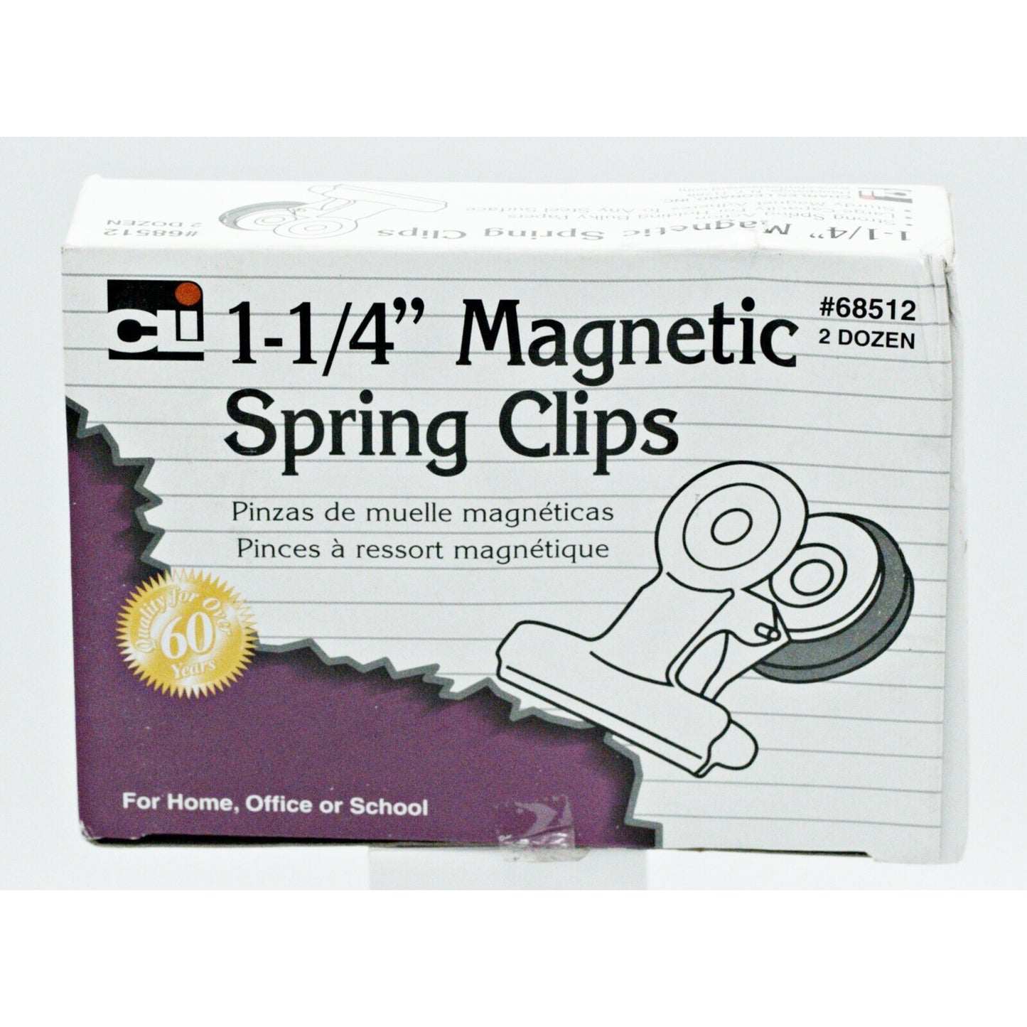 Advantus Magnetic Spring Clips, 1 1/4 Inch, 24 Pack (CHL 68512)