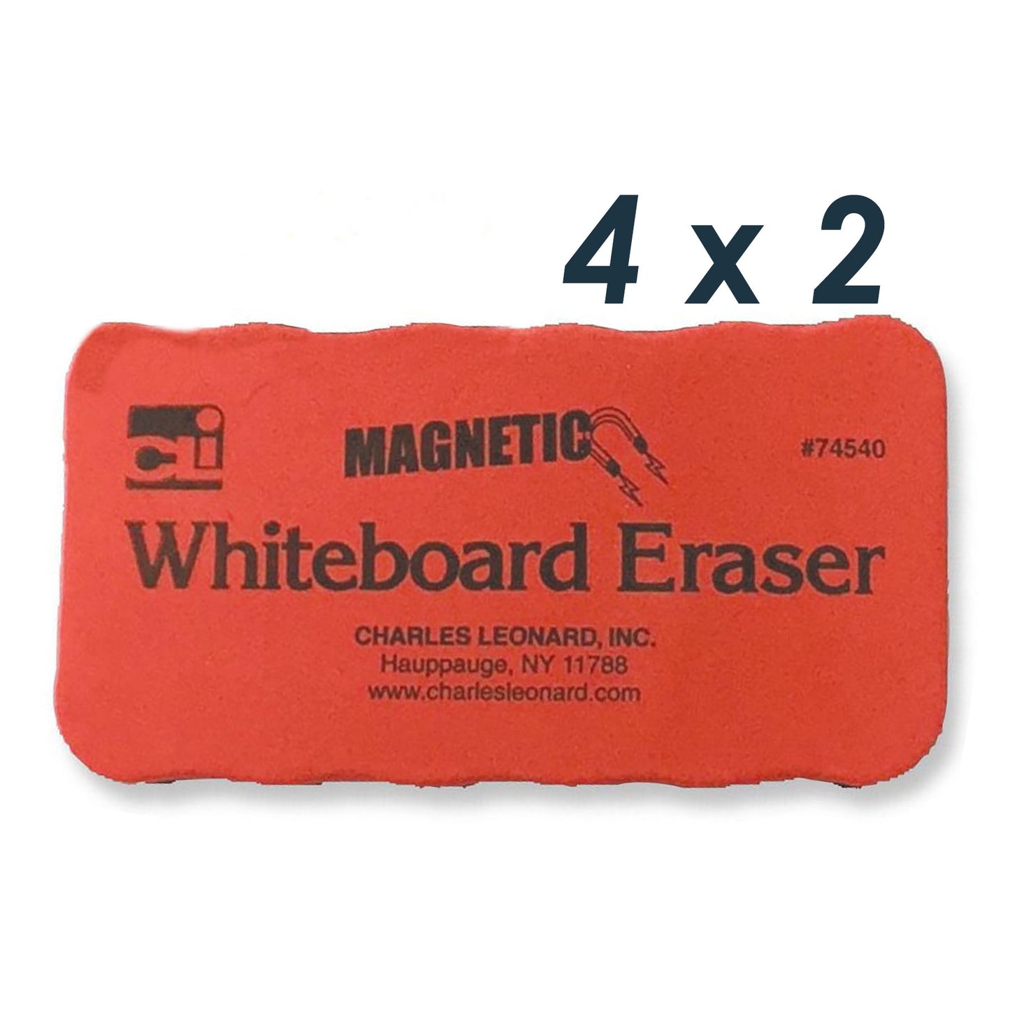 Advantus Magnetic Whiteboard Erasers, Red, 12 Pack, 4 x 2 (CHL 74540)