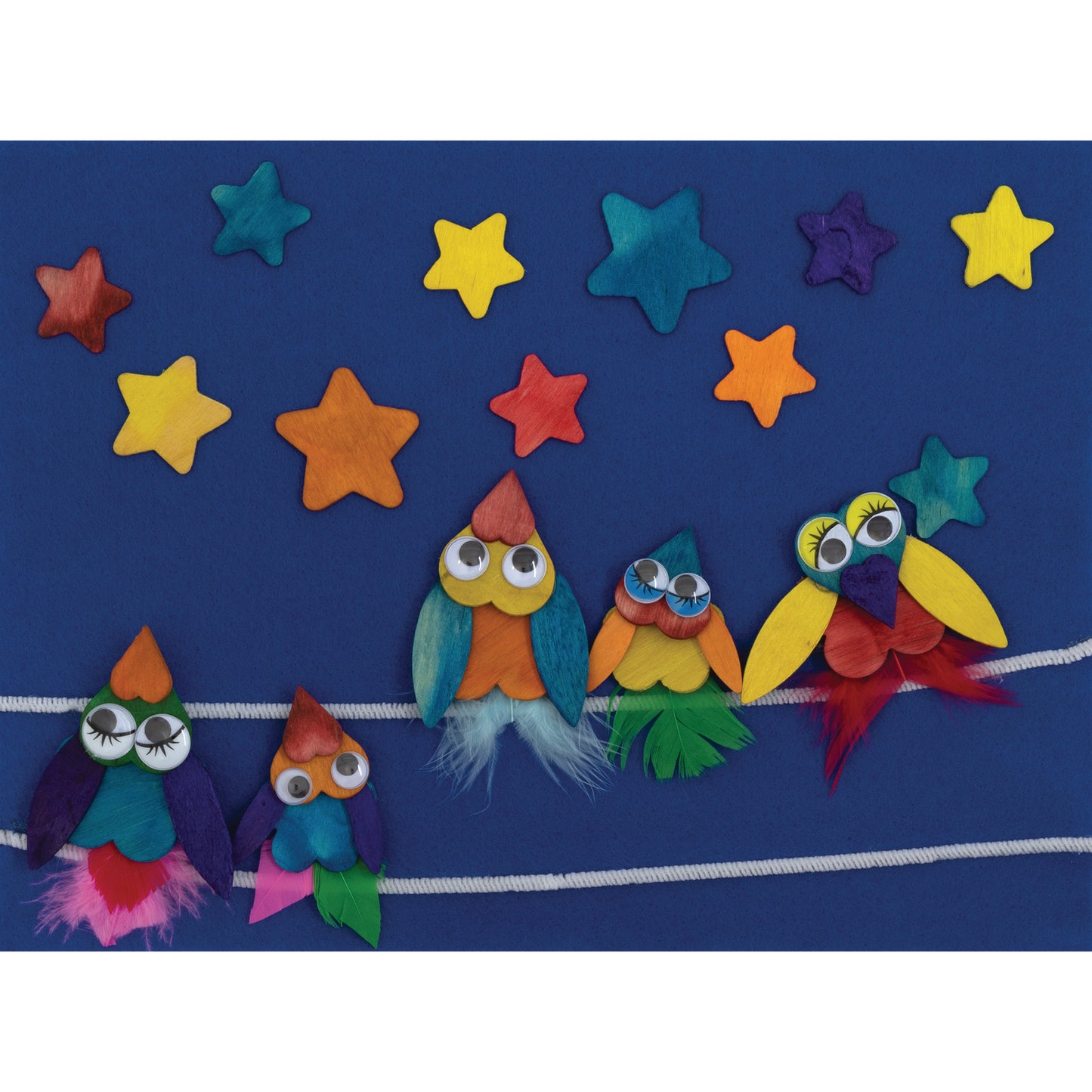Wood Party Shapes, Assorted Colors, 1/2" to 2", 200 Per Pack, 3 Packs