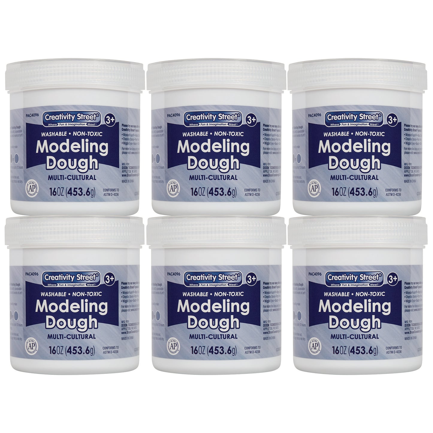 Modeling Dough, 6 Multi-Cultural Assortment, 1 lb. Per Color, 6 Pieces