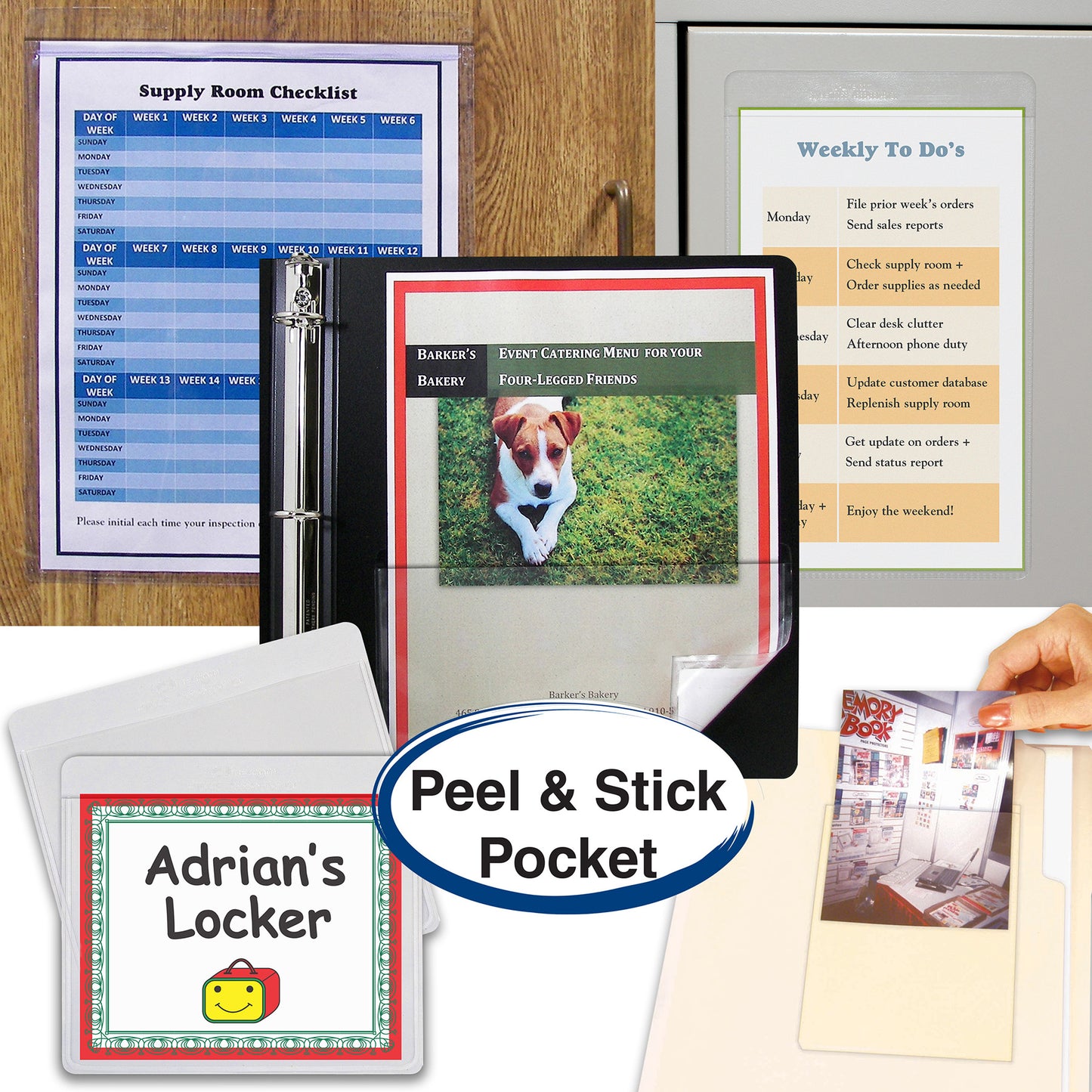 Add-On Filing Pocket, 8-3/4" x 5-1/8", 10 Per Pack, 5 Packs