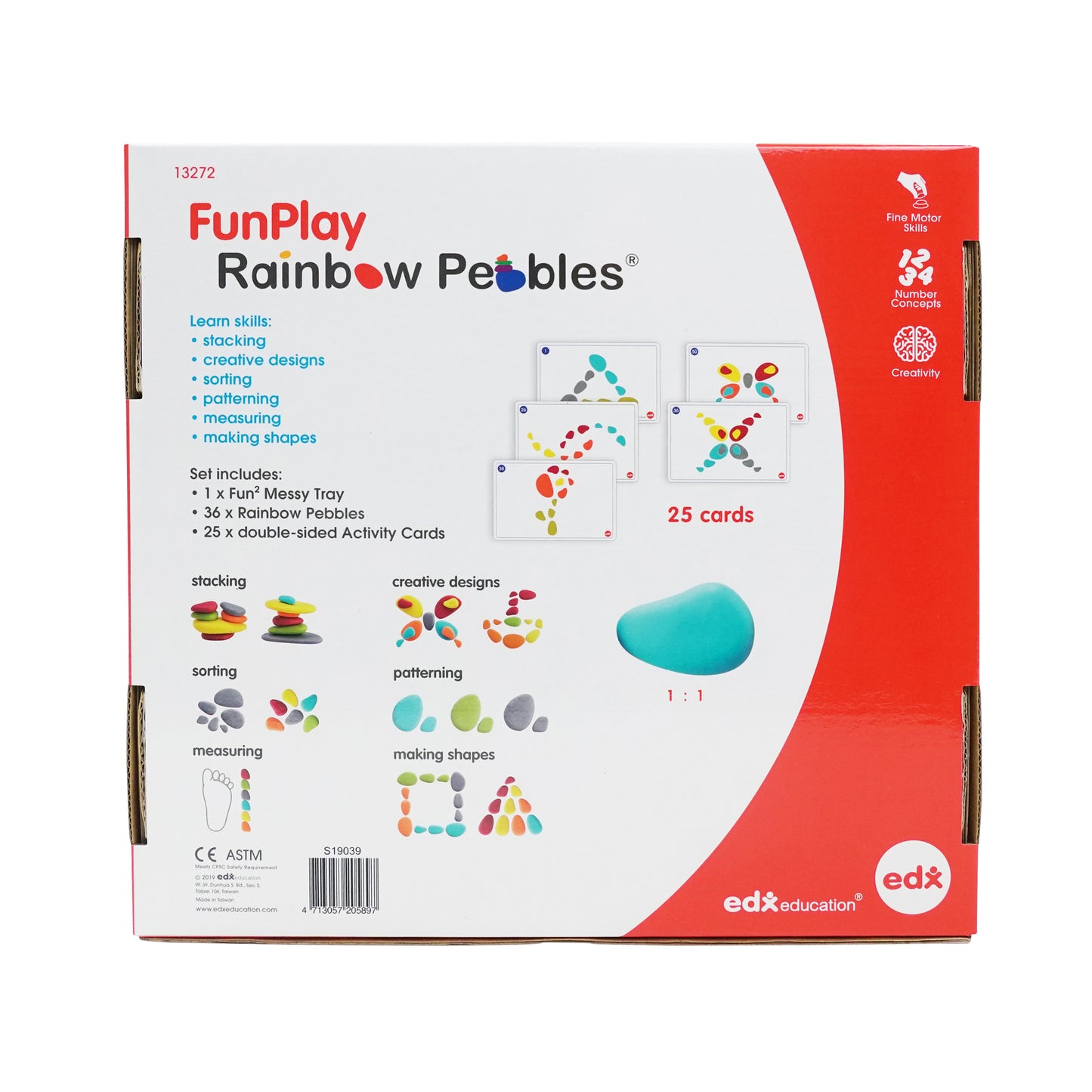 Rainbow Pebbles - FunPlay Activity Set - Set of 36 + 50 Activities + Messy Tray