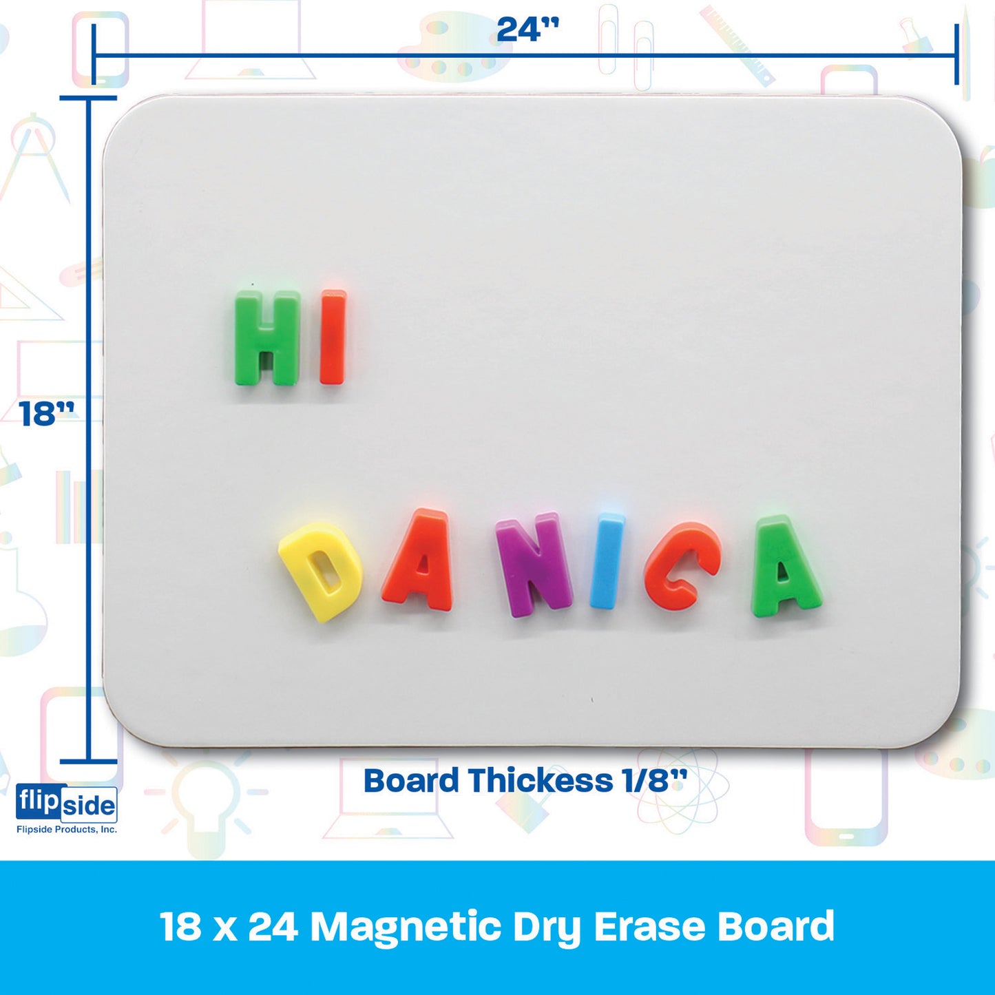 Flipside Magnetic Dry Erase Board, 17.5 x 23.5 (FLP 10026)