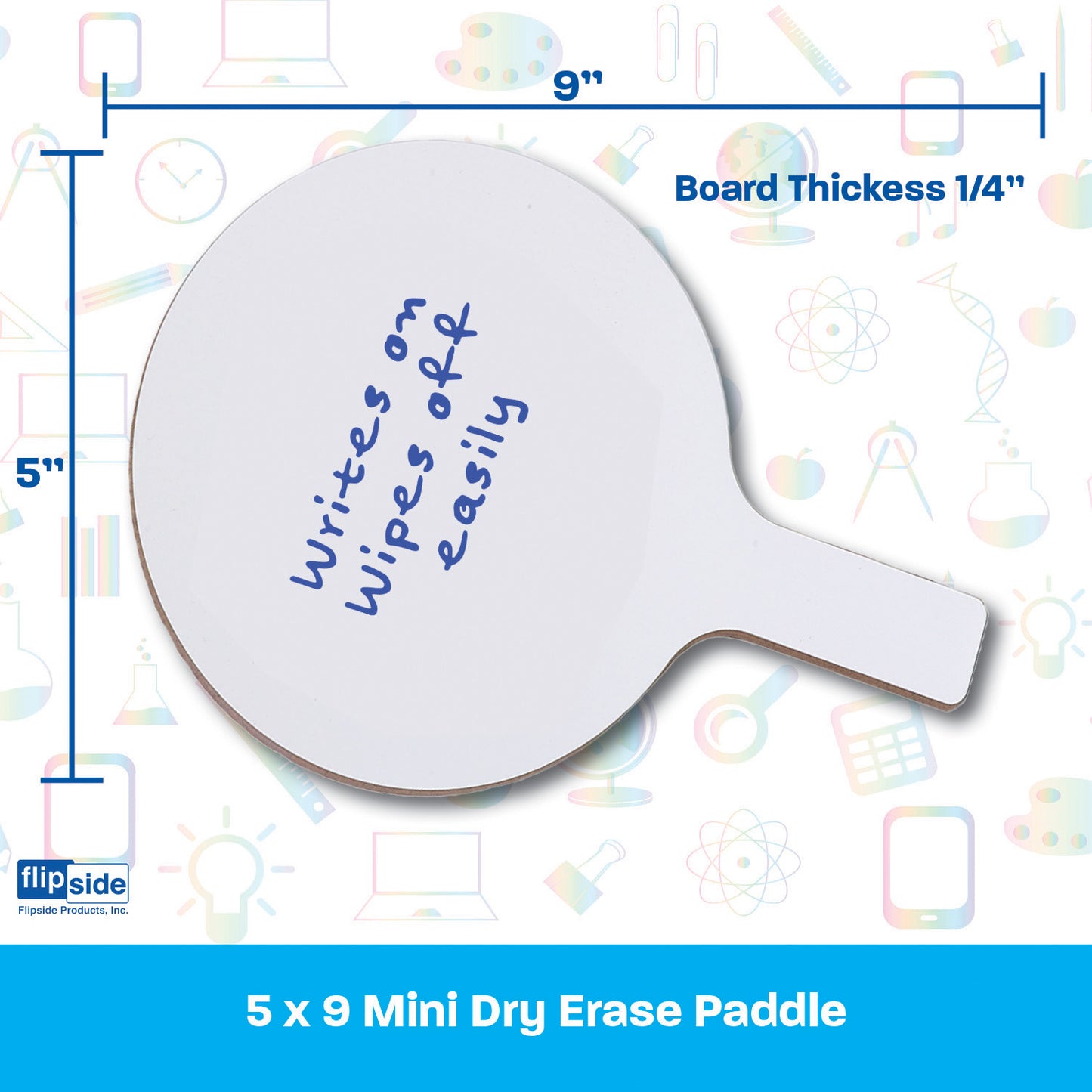 Flipside Economy Dry Erase Class Pack Answer Paddle, 5 x 9, 12 Pack (FLP 10036)