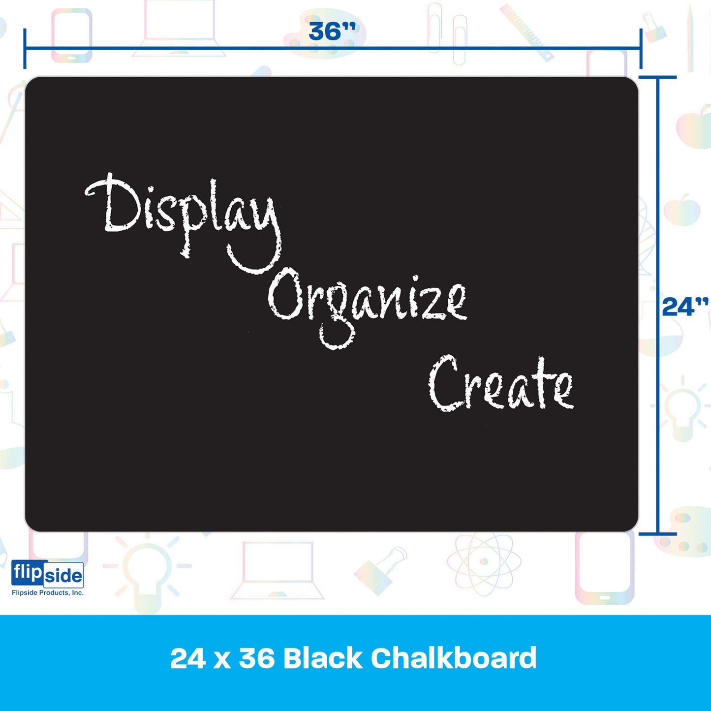 Flipside Black Chalkboard, 24 x 36 (FLP 10206)