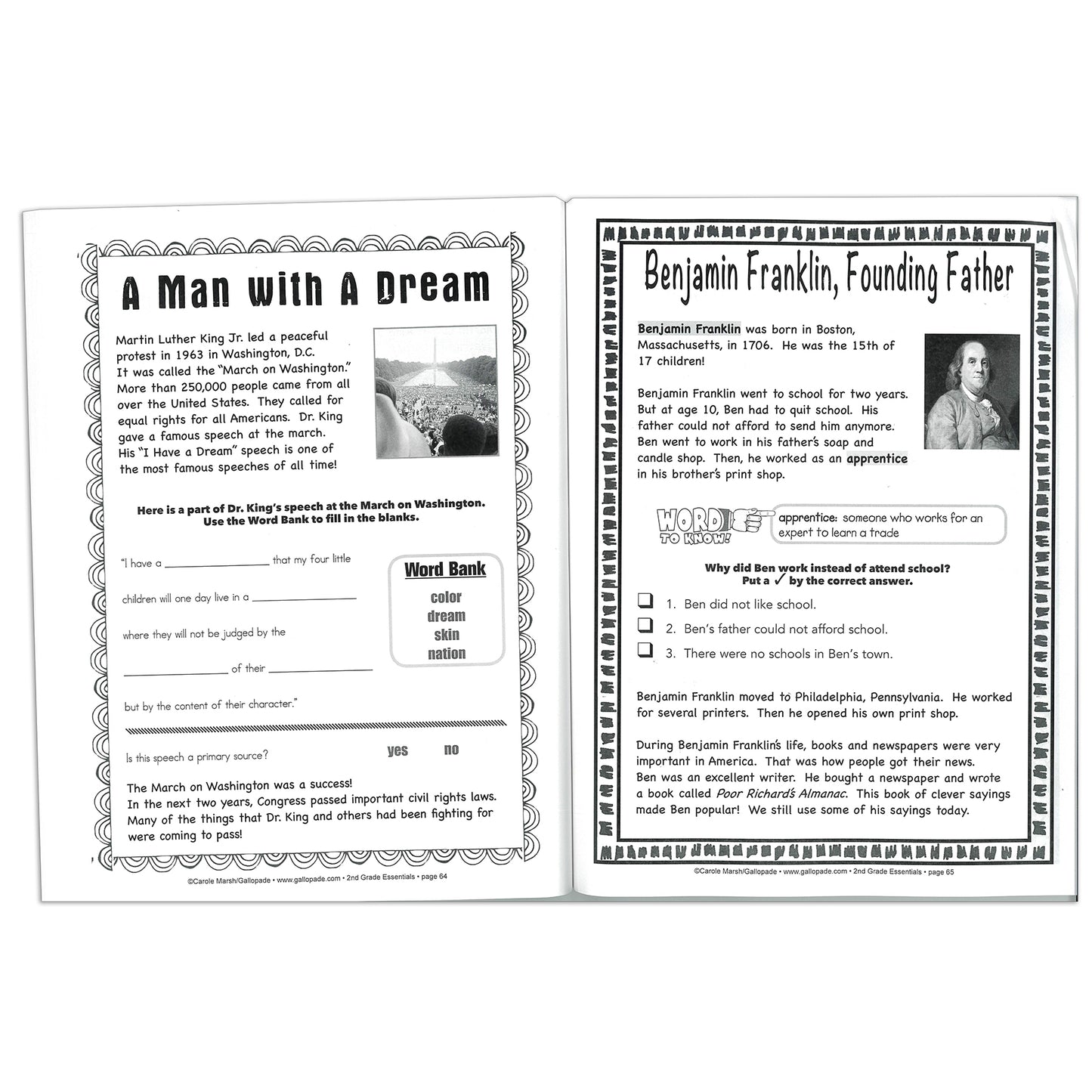 Gallopade Second Grade Essentials for Social Studies (GAL 9780635126375)