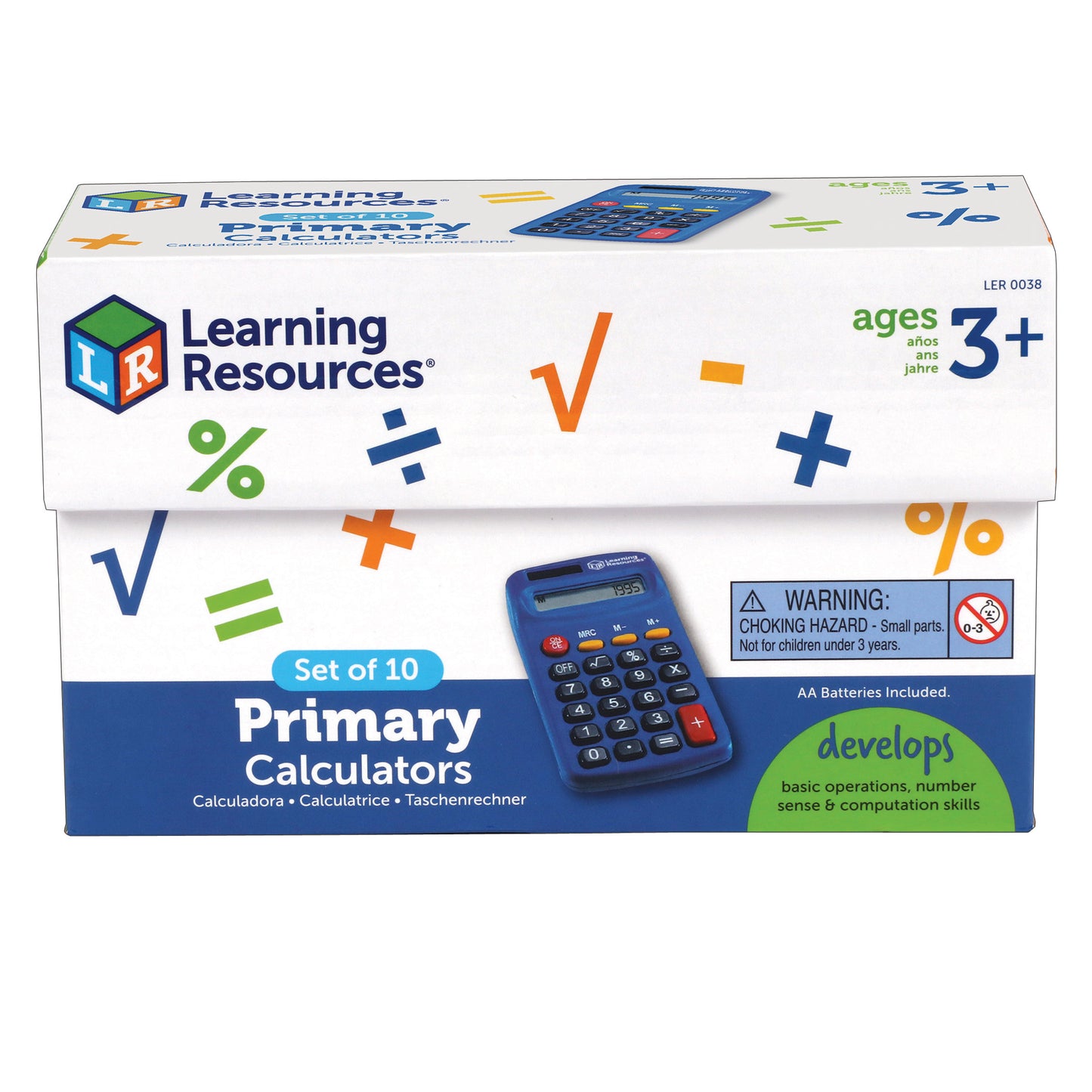 Learning Resources Primary Calculator, Set of 10 (LER 0038)