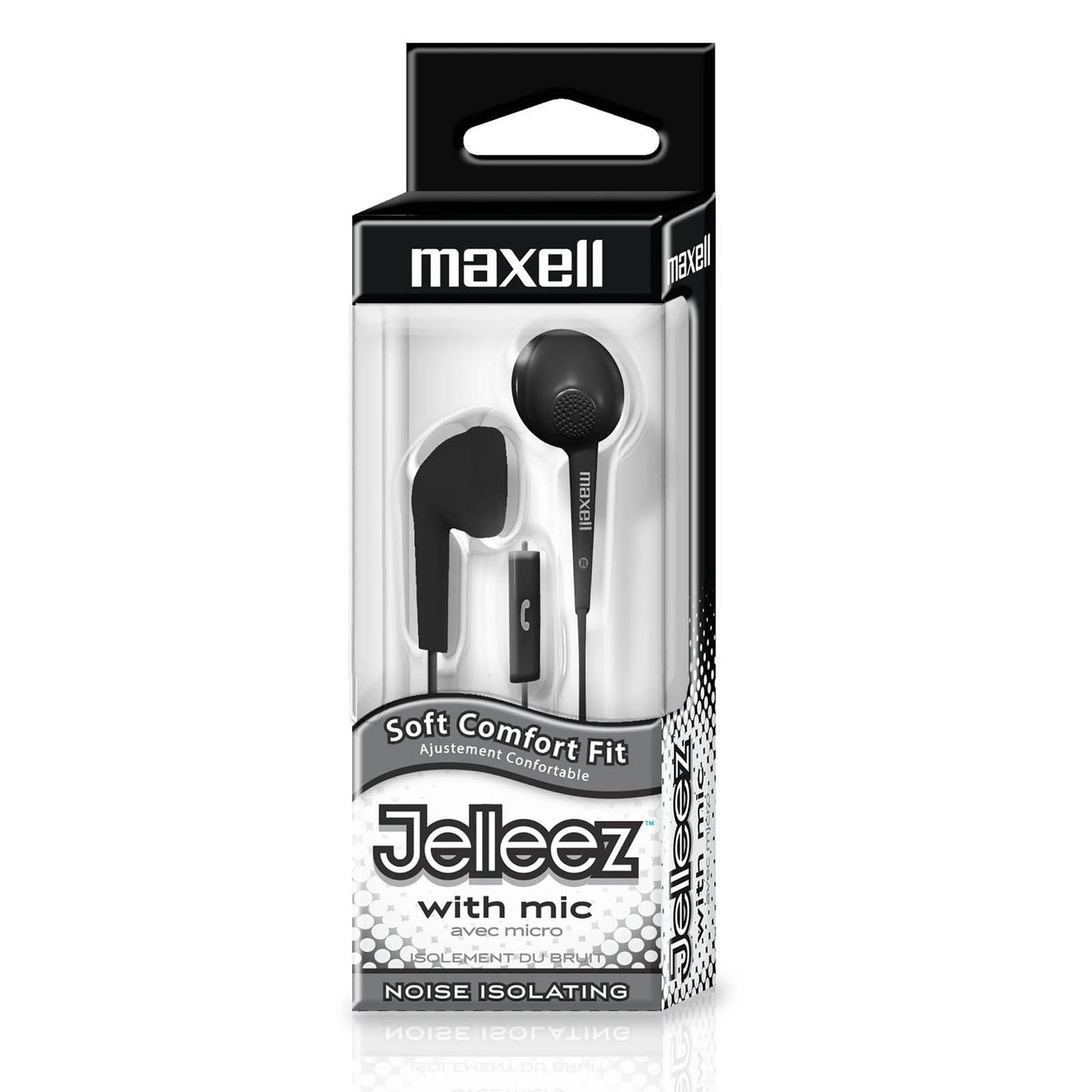 Jelleez™ Soft Earbuds with Mic, Black, Pack of 2
