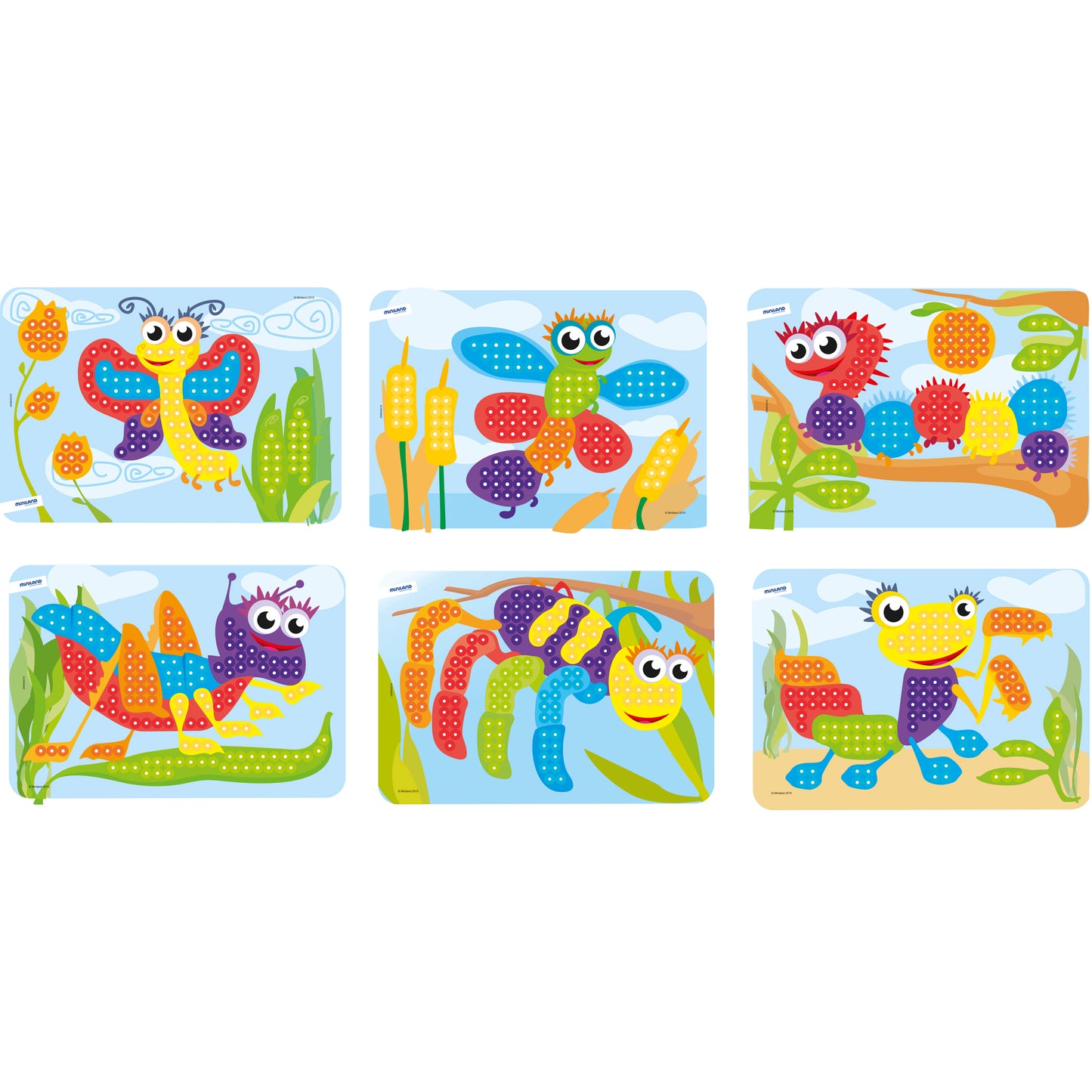 Pegs 3/8", 6 Pattern Cards, 180 Pegs