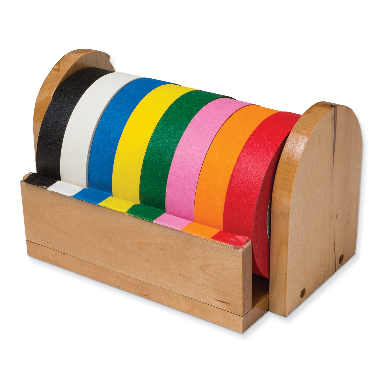 Wood Masking Tape Holder, Natural Wood, 10" x 7" x 6-5/8", 1 Piece