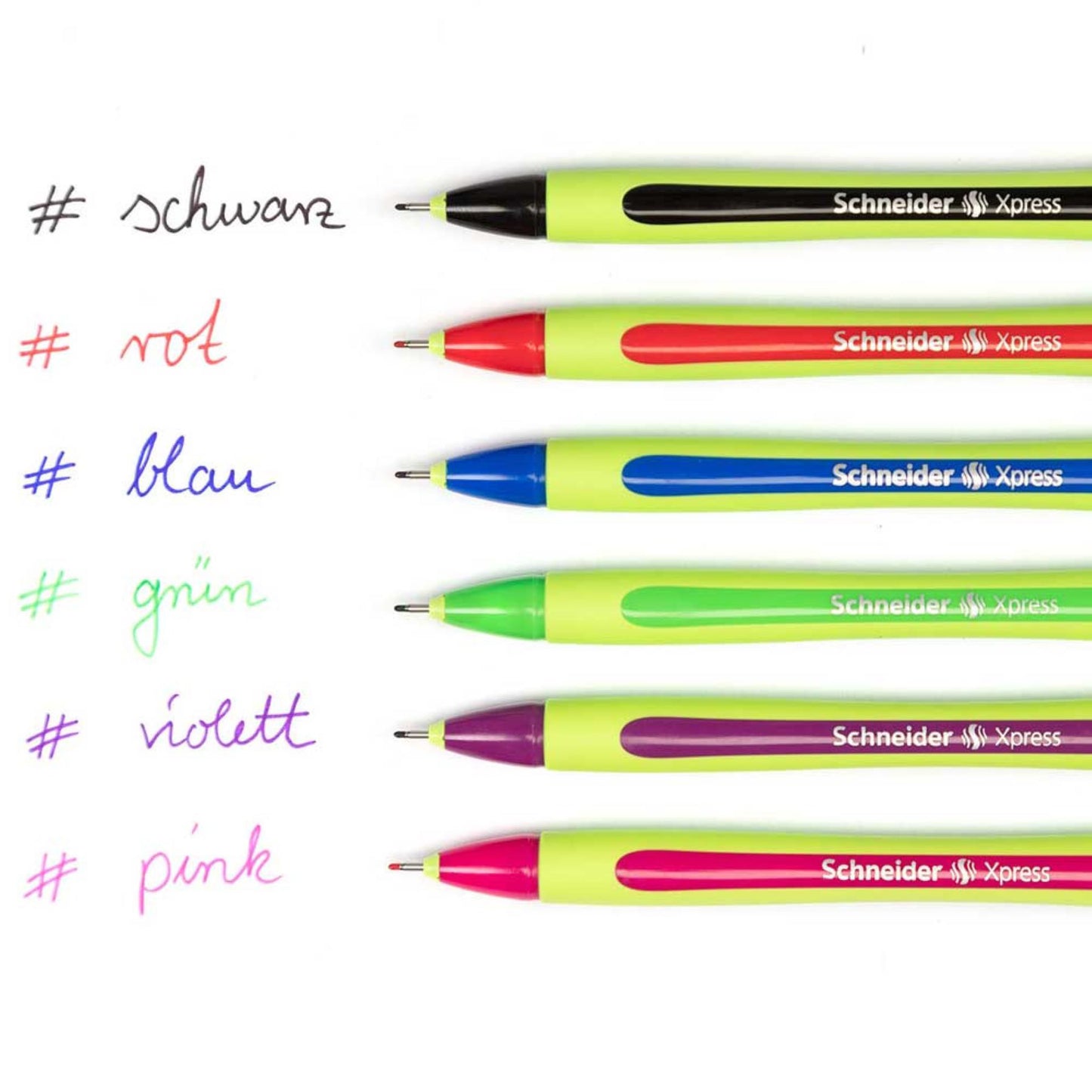 Xpress Fineliner Pens, 0.8 mm, 6-Color Assortment (Black, Red, Blue, Green, Violet, Pink)
