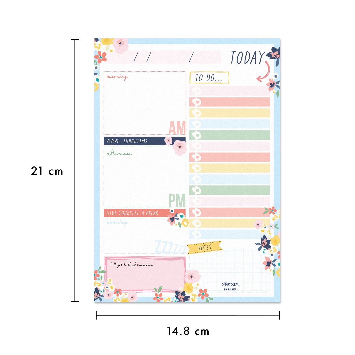 Pukka Pads Daily Planner Pad, Ditzy Floral, 6 Count (PUK9207CD)