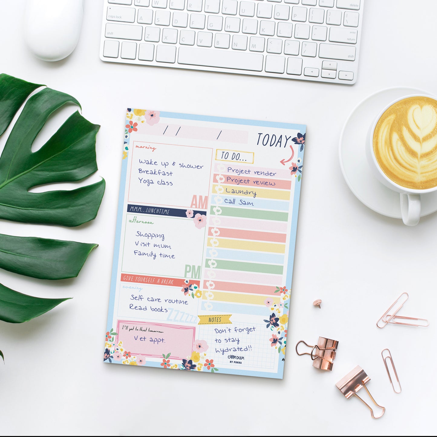 Pukka Pads Daily Planner Pad, Ditzy Floral, 6 Count (PUK9207CD)