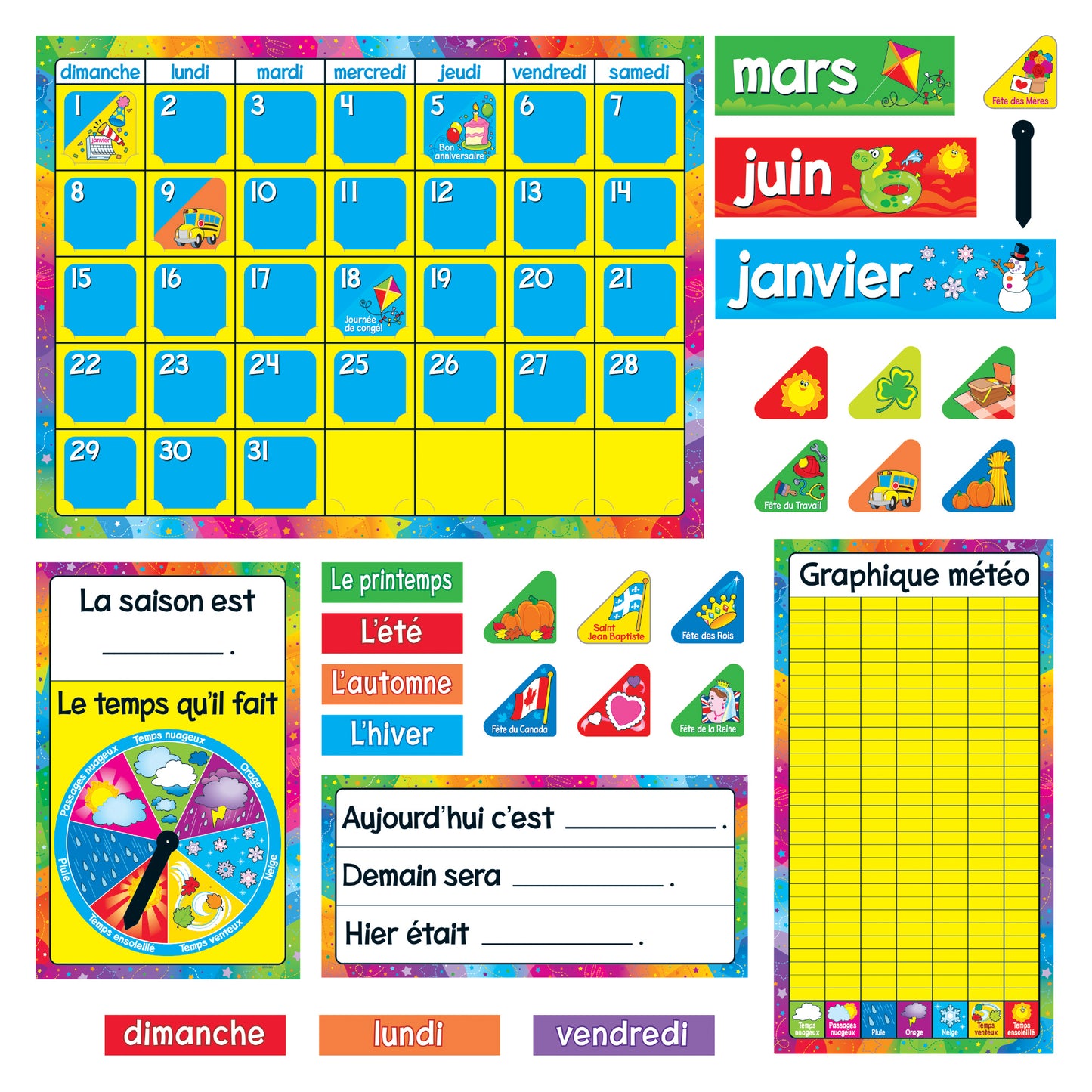 Trend Calendrier Annuel Bulletin Board Set (T-8292)