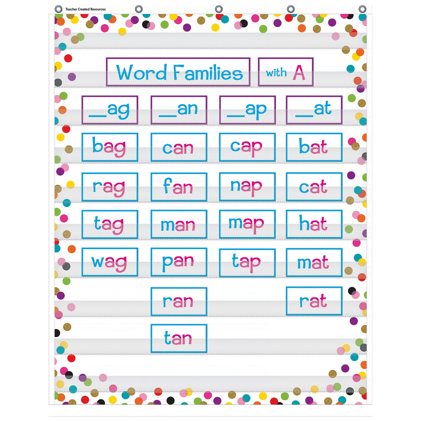 Teacher Created Resources Confetti 10 Pocket Chart, 34 x 44 (TCR 20328)
