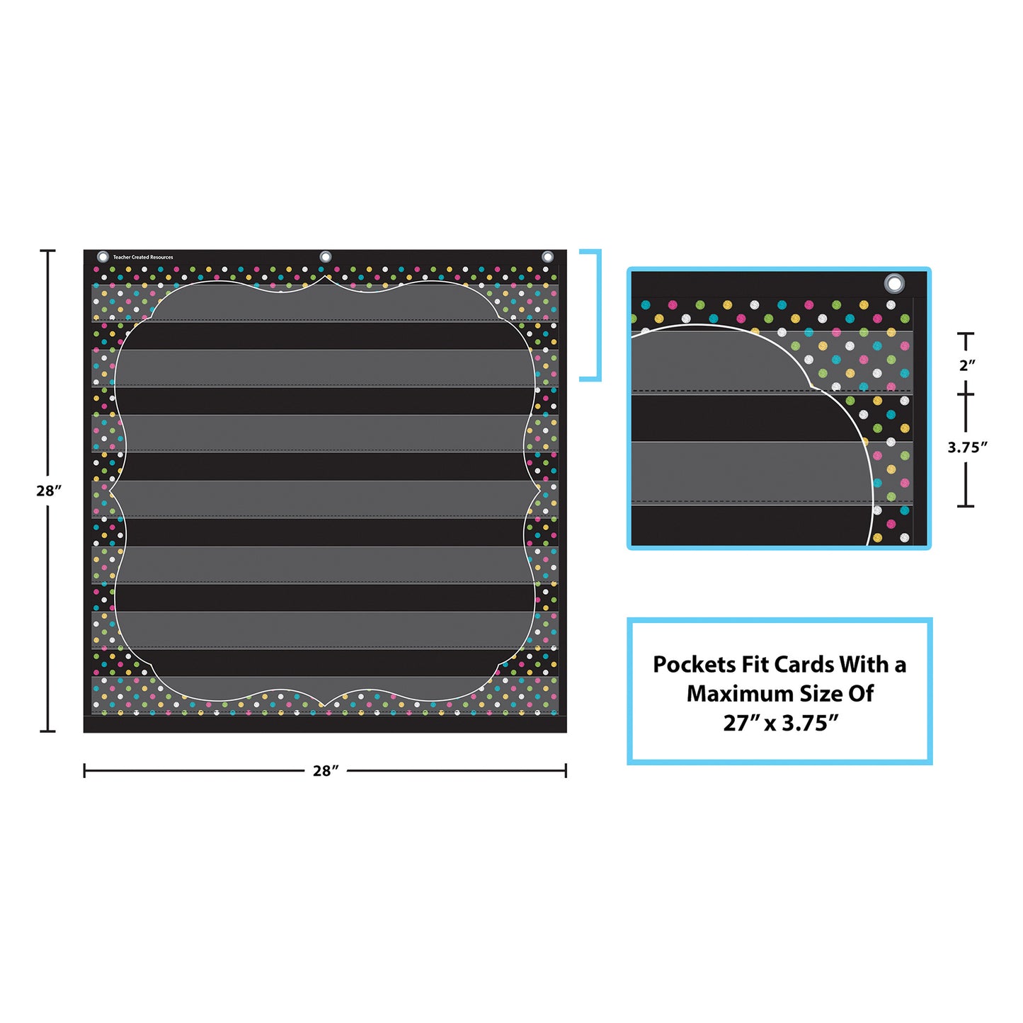 Teacher Created Resources Chalkboard Brights 7 Pocket Chart (TCR 20742)
