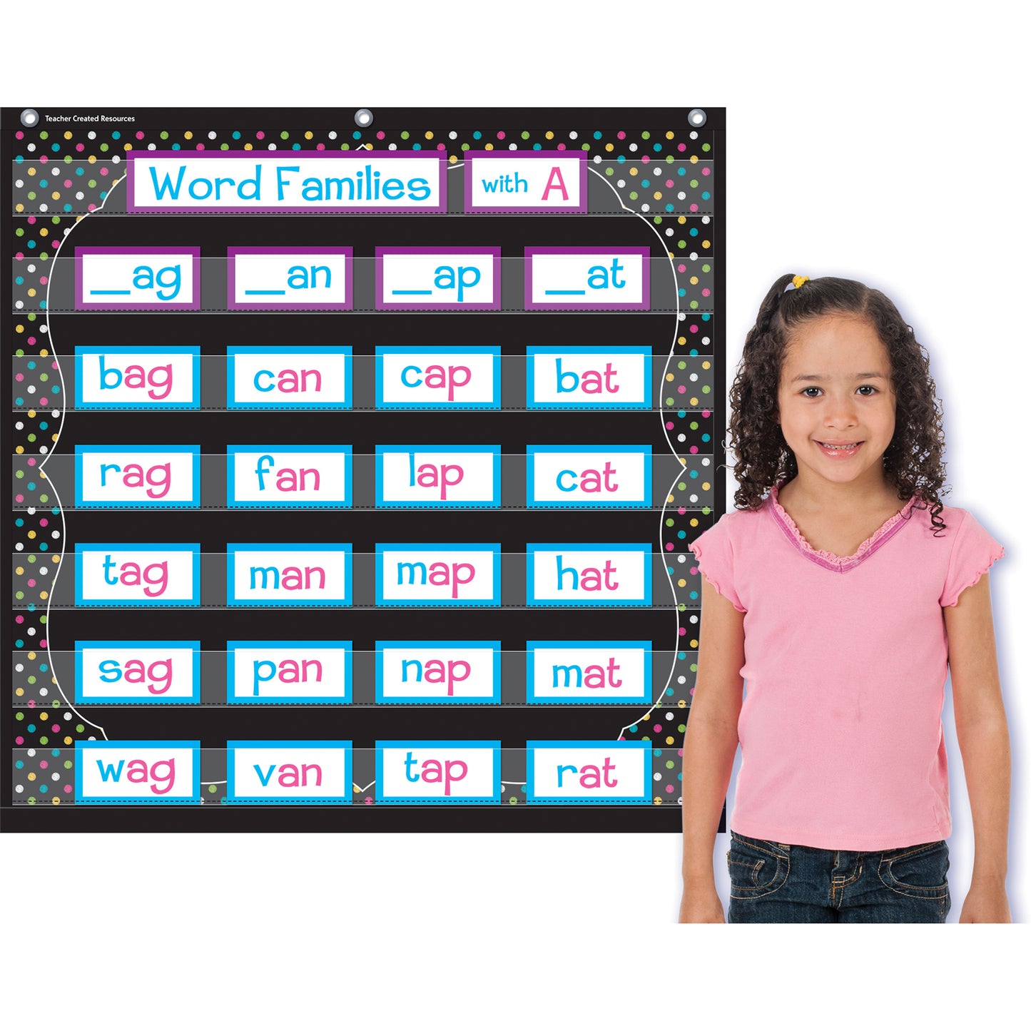Teacher Created Resources Chalkboard Brights 7 Pocket Chart (TCR 20742)