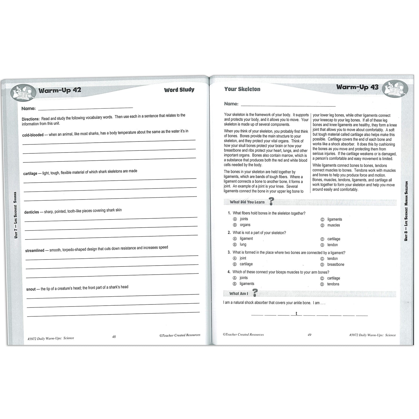 Teacher Created Resources Daily Warm Ups Science, Grade 5 (TCR3972)