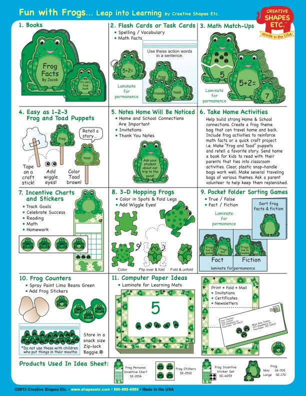 SHAPES ETC. Personal Incentive Chart - Frog