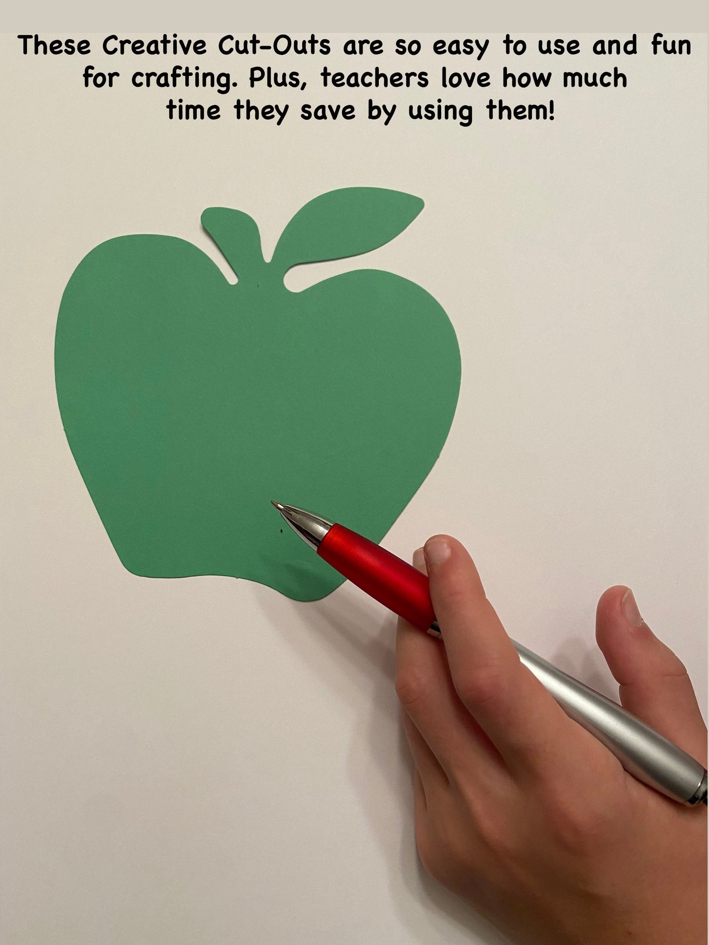 SHAPES ETC. Small Single Color Cut-Out - Green Apple