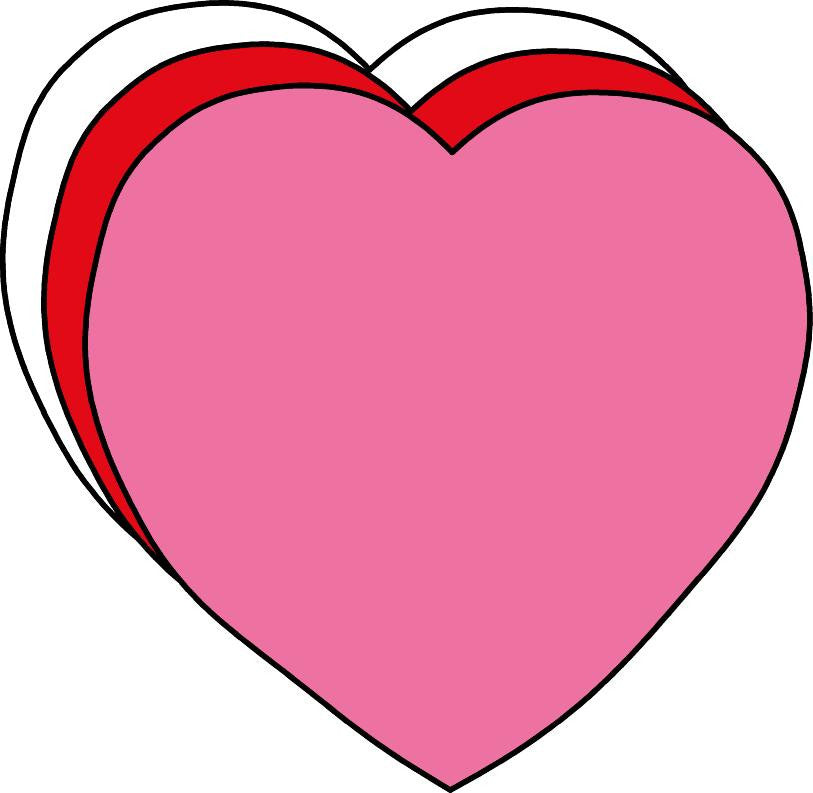 SHAPES ETC. Small Tri Color Creative Foam Cut-Outs - Heart