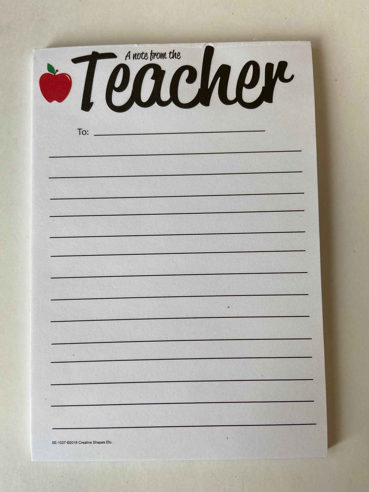 SHAPES ETC. Note From Teacher - Notes to Parents