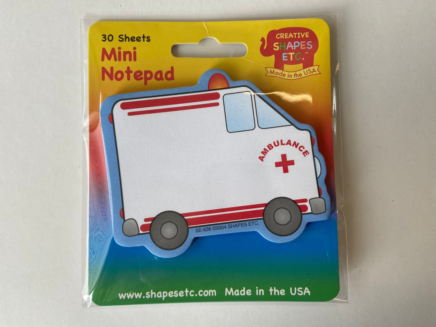 SHAPES ETC. Mini Notepad - Original Ambulance