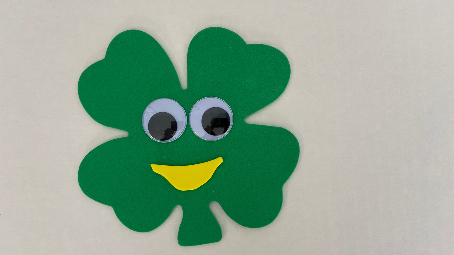 SHAPES ETC. Large Single Color Creative Foam Cut-Outs - Four Leaf Clover
