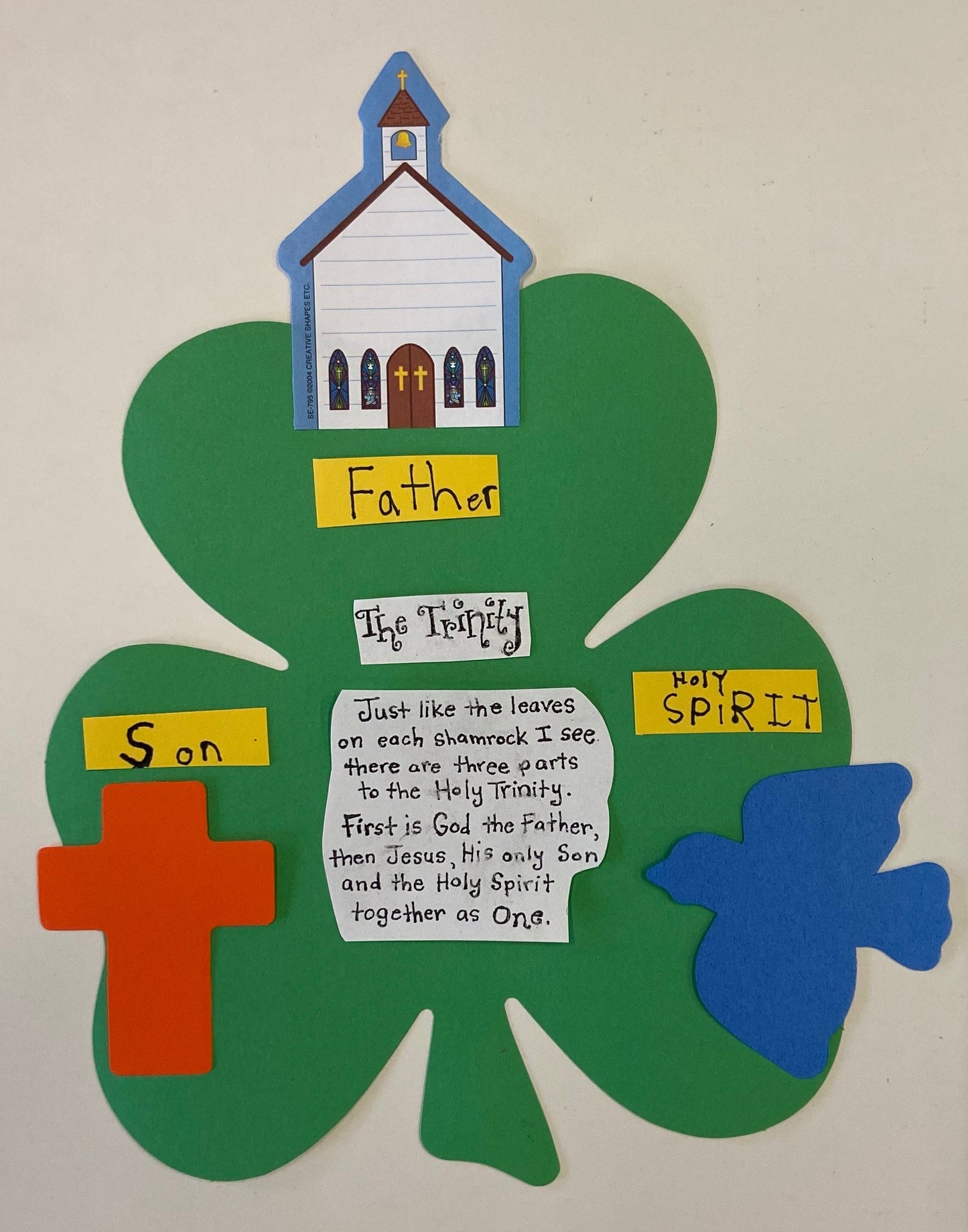 SHAPES ETC. Shamrock Assorted Color Super Cut-Outs- 8” x 9”