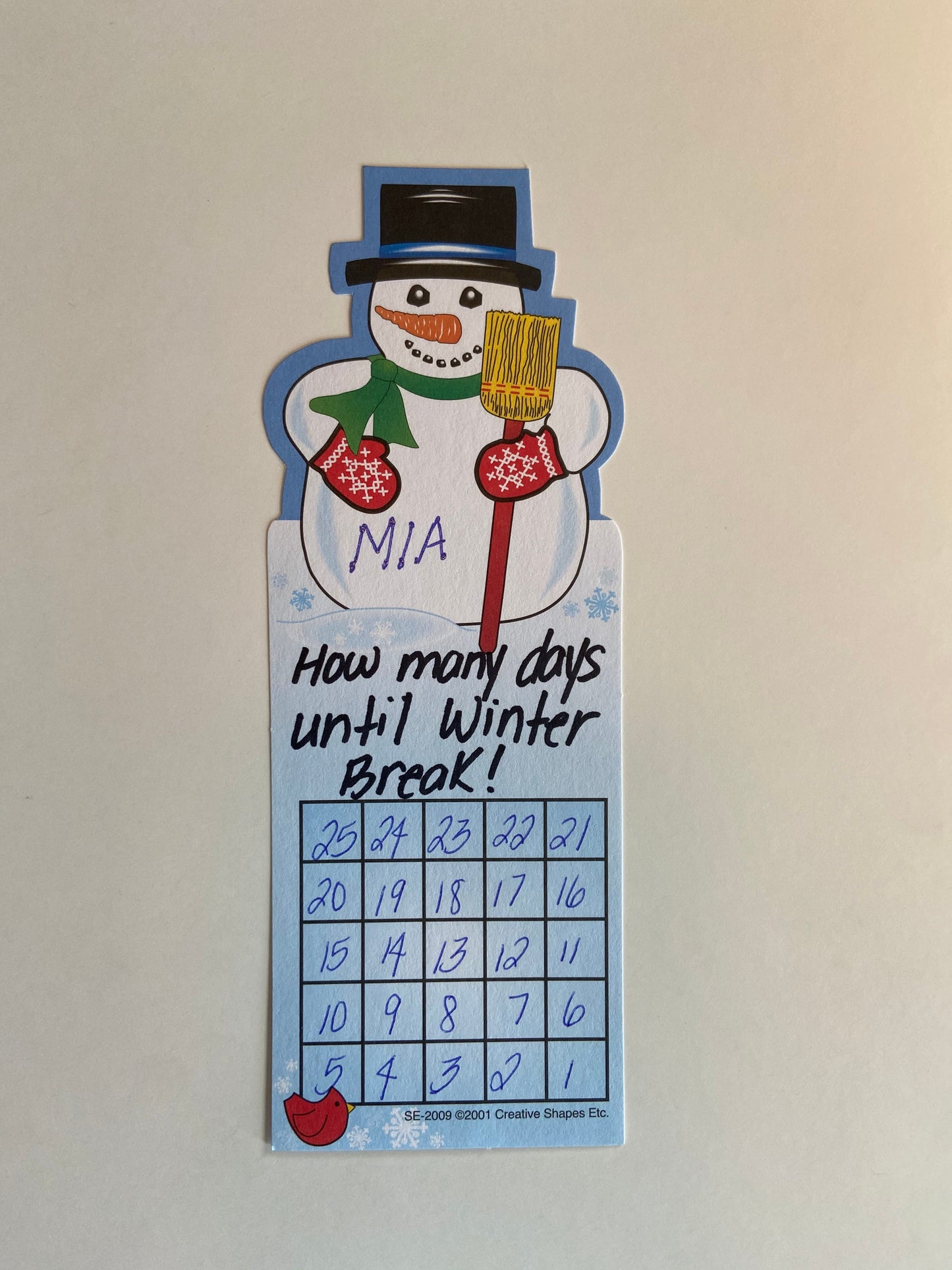 SHAPES ETC. Personal Incentive Chart - Snowman