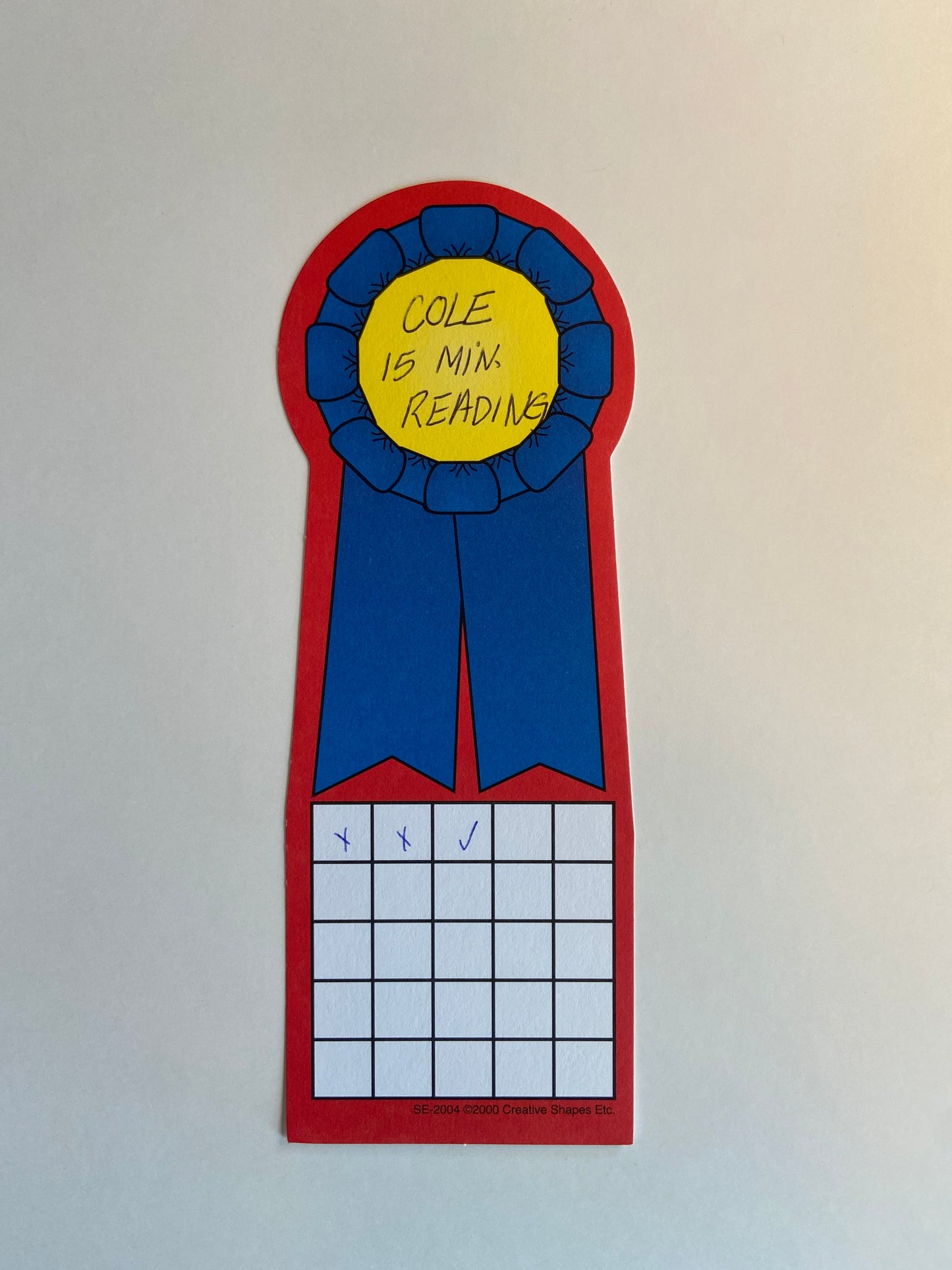 SHAPES ETC. Personal Incentive Chart - Blue Ribbon